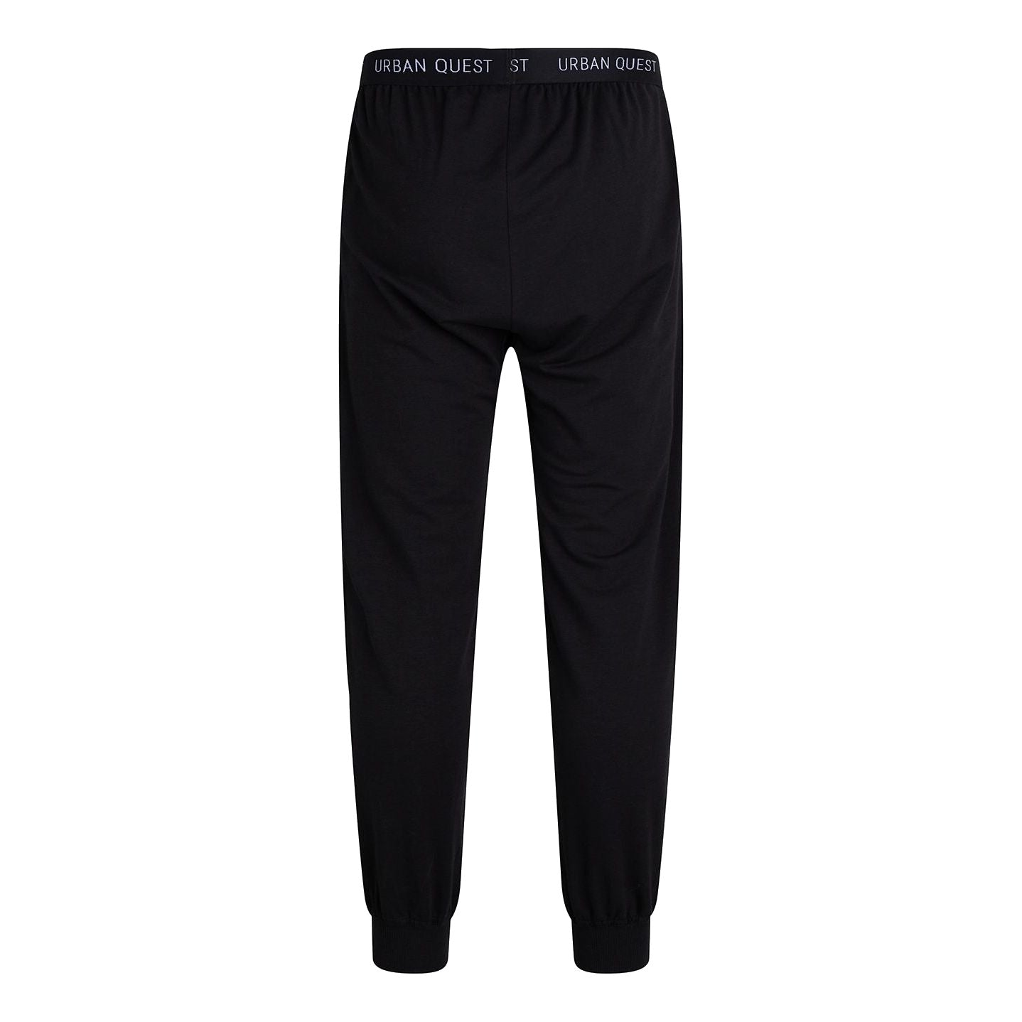 Schwarze Jogginghose mit elastischem Bund und Aufschrift "Urban Quest".