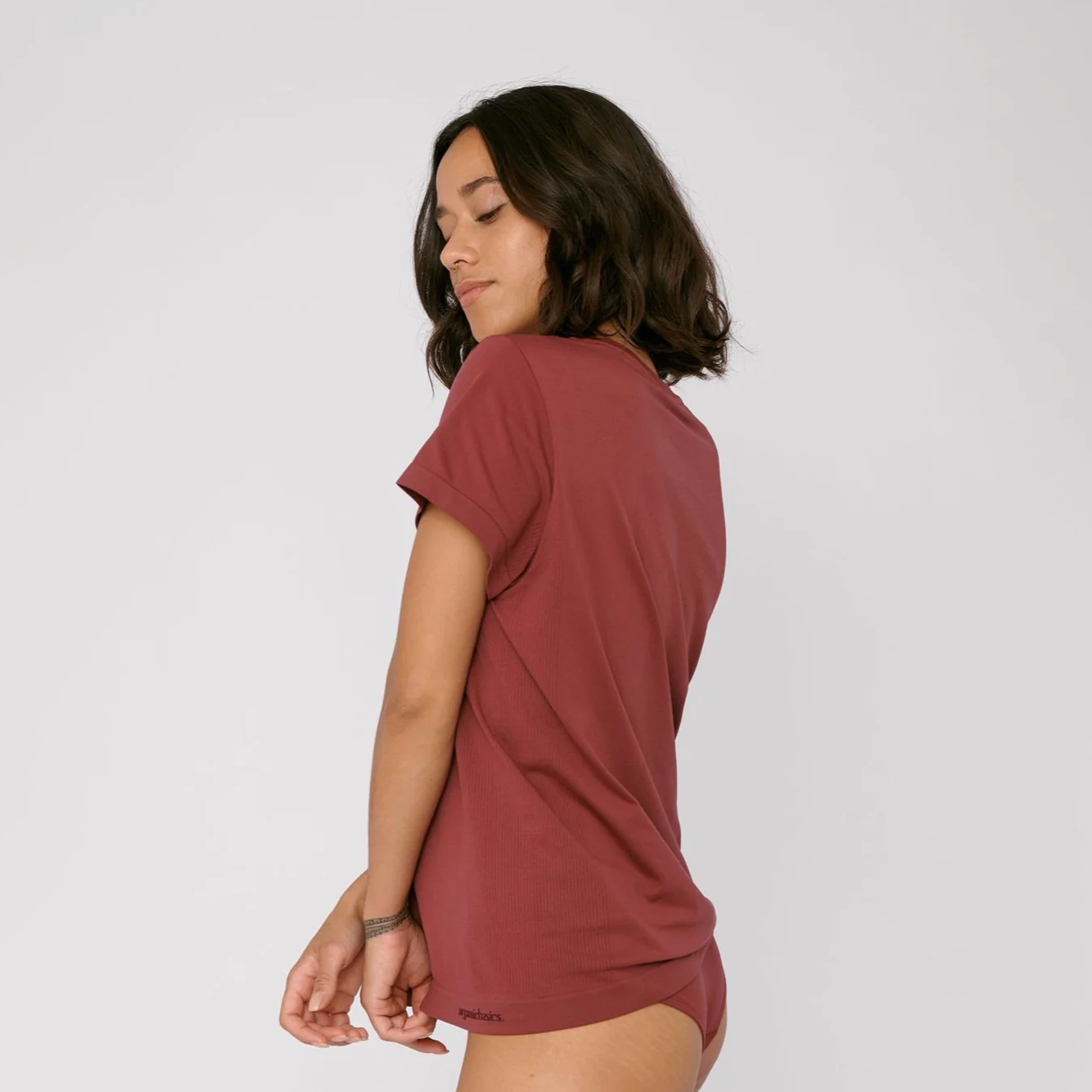 Organic Basics SilverTech™ Active Tee Burgundy