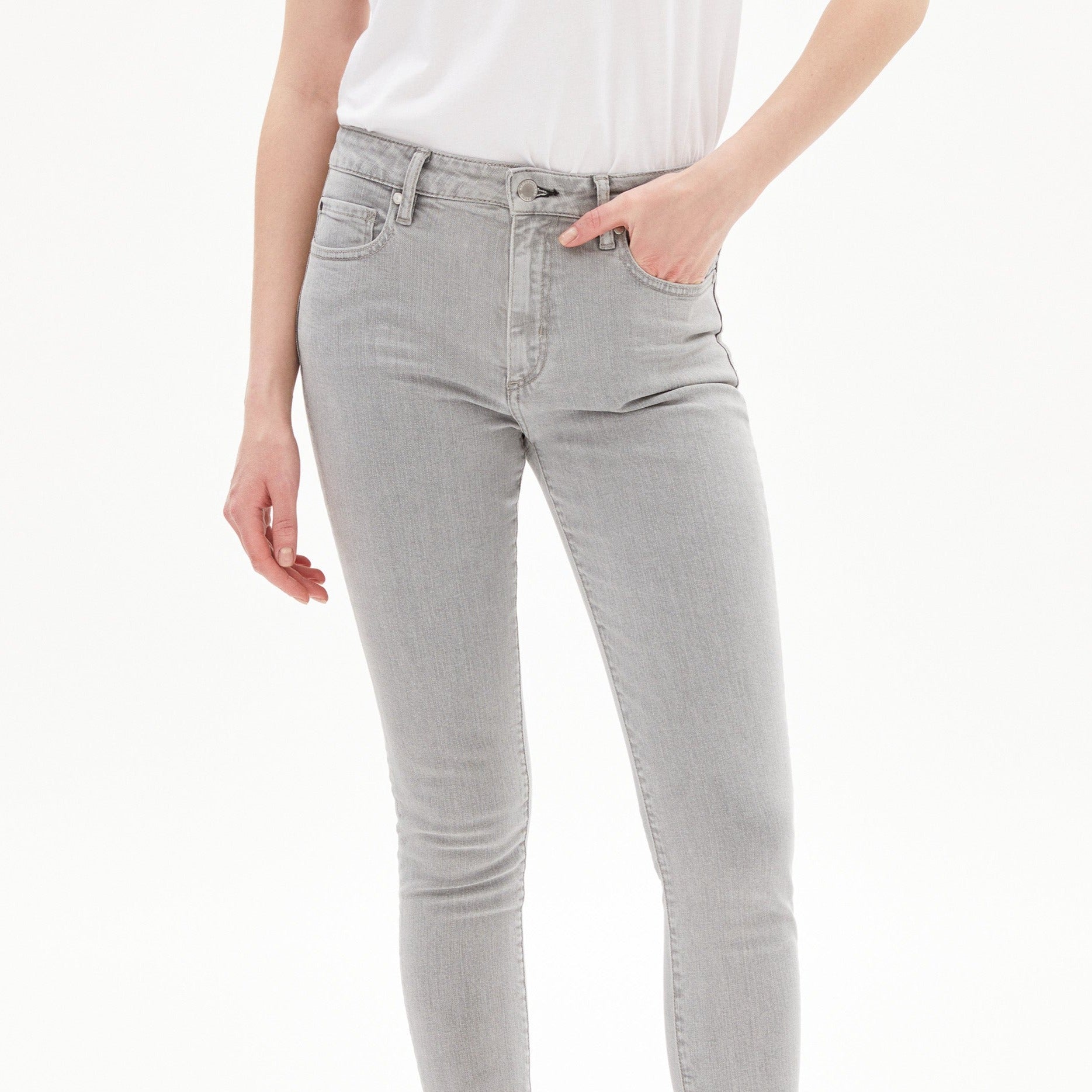 ARMEDANGELS Skinny Fit Mid Waist Jeans "TILLAA" - iron