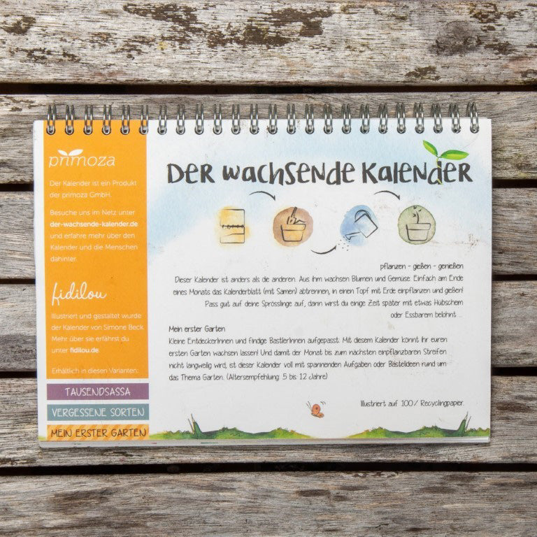 Der wachsende Kalender "Mein erster Garten"