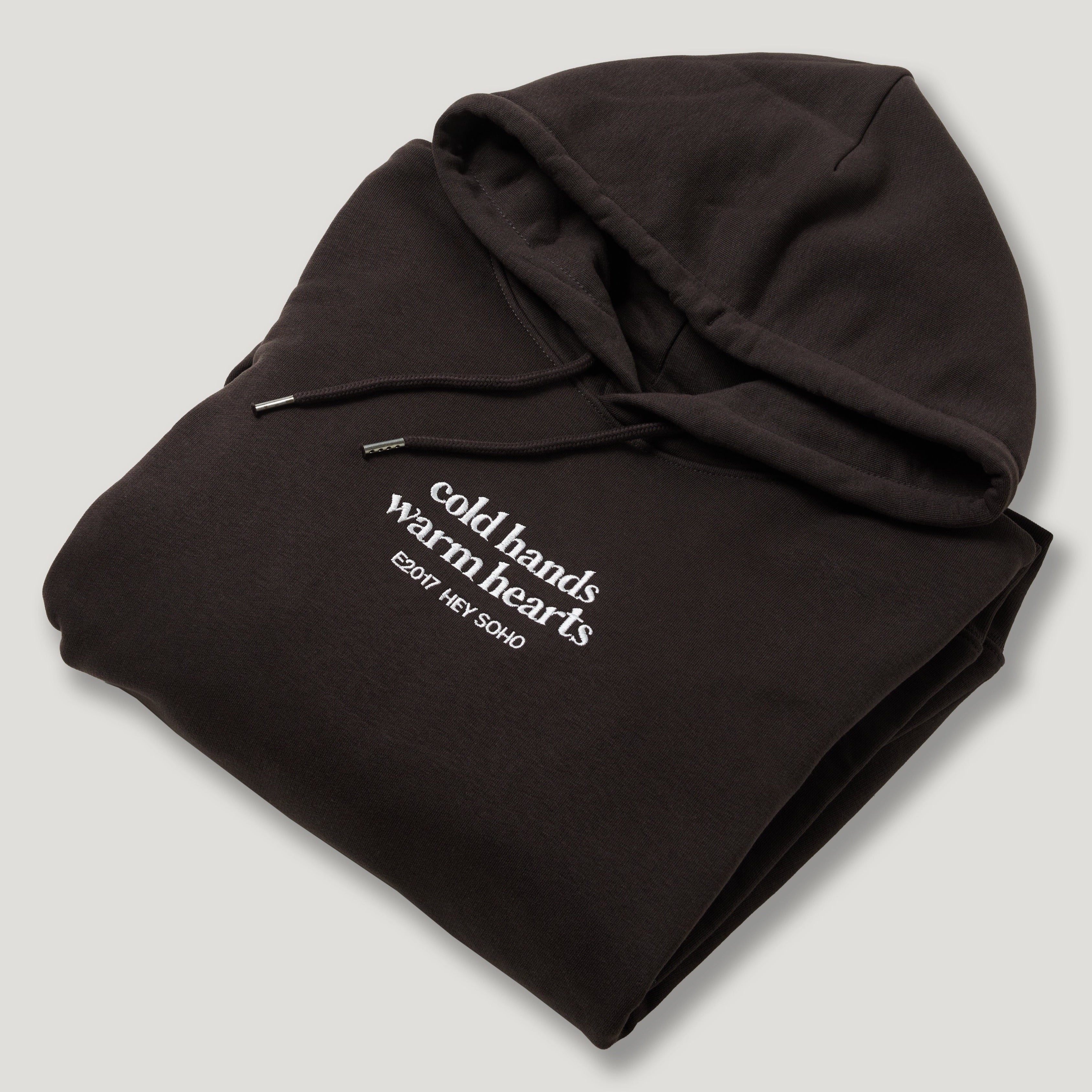 hey soho Hoodie "Cold Hands" Dunkelbraun