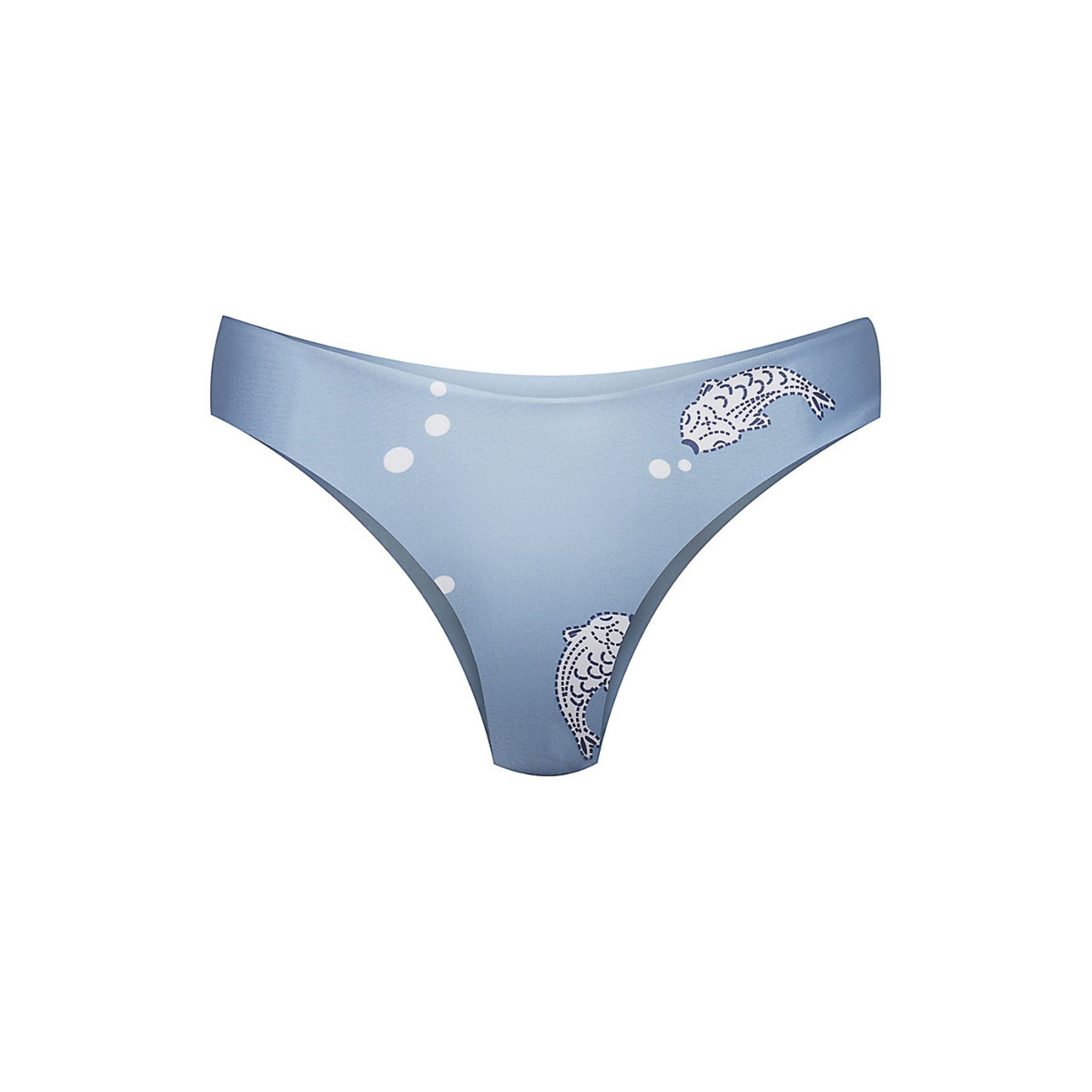 boochen wendbare Bikinihose "Arpoador" Koi Fish Print Light Blue