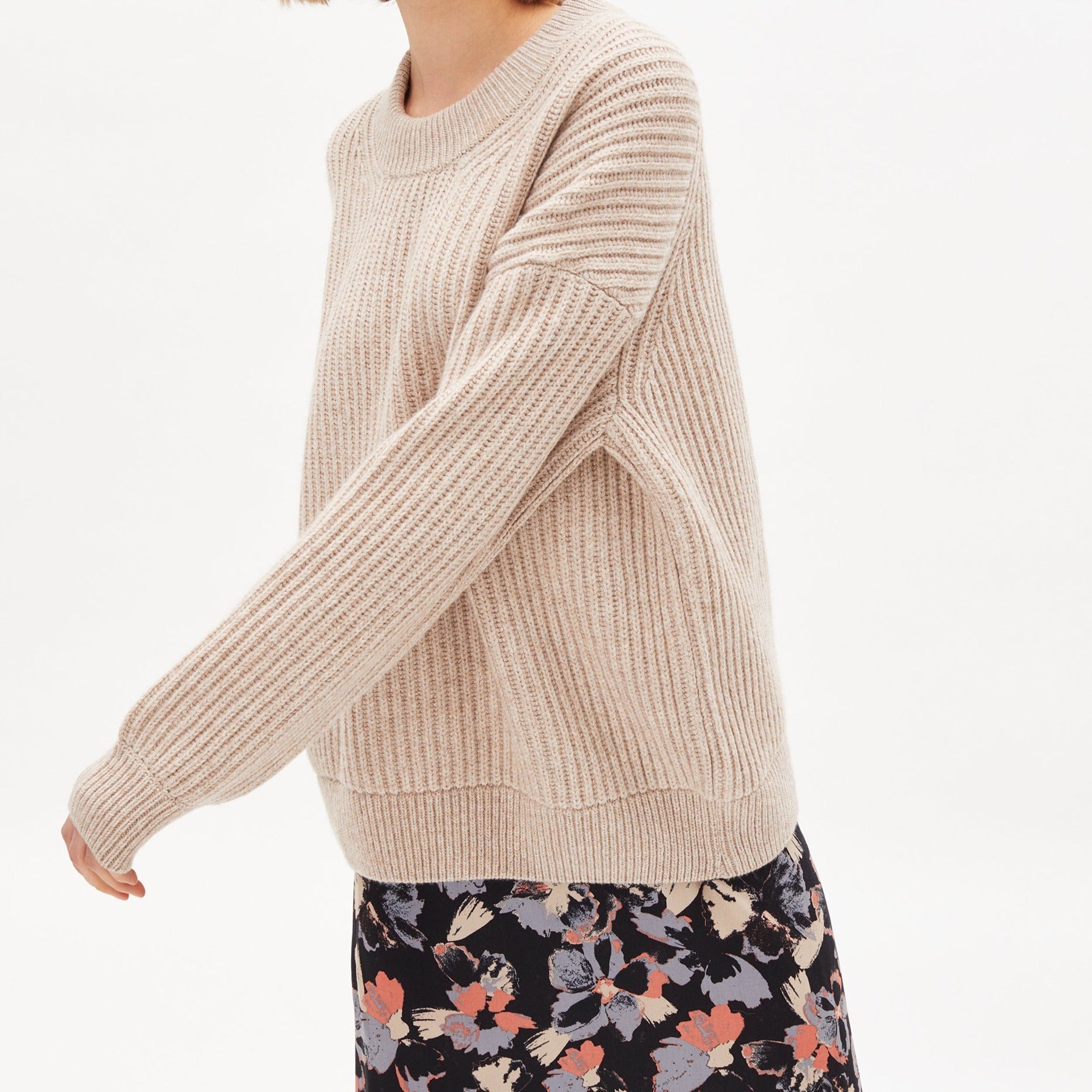 ARMEDANGELS Pullover "HILARIAA SOFT" - light desert melange