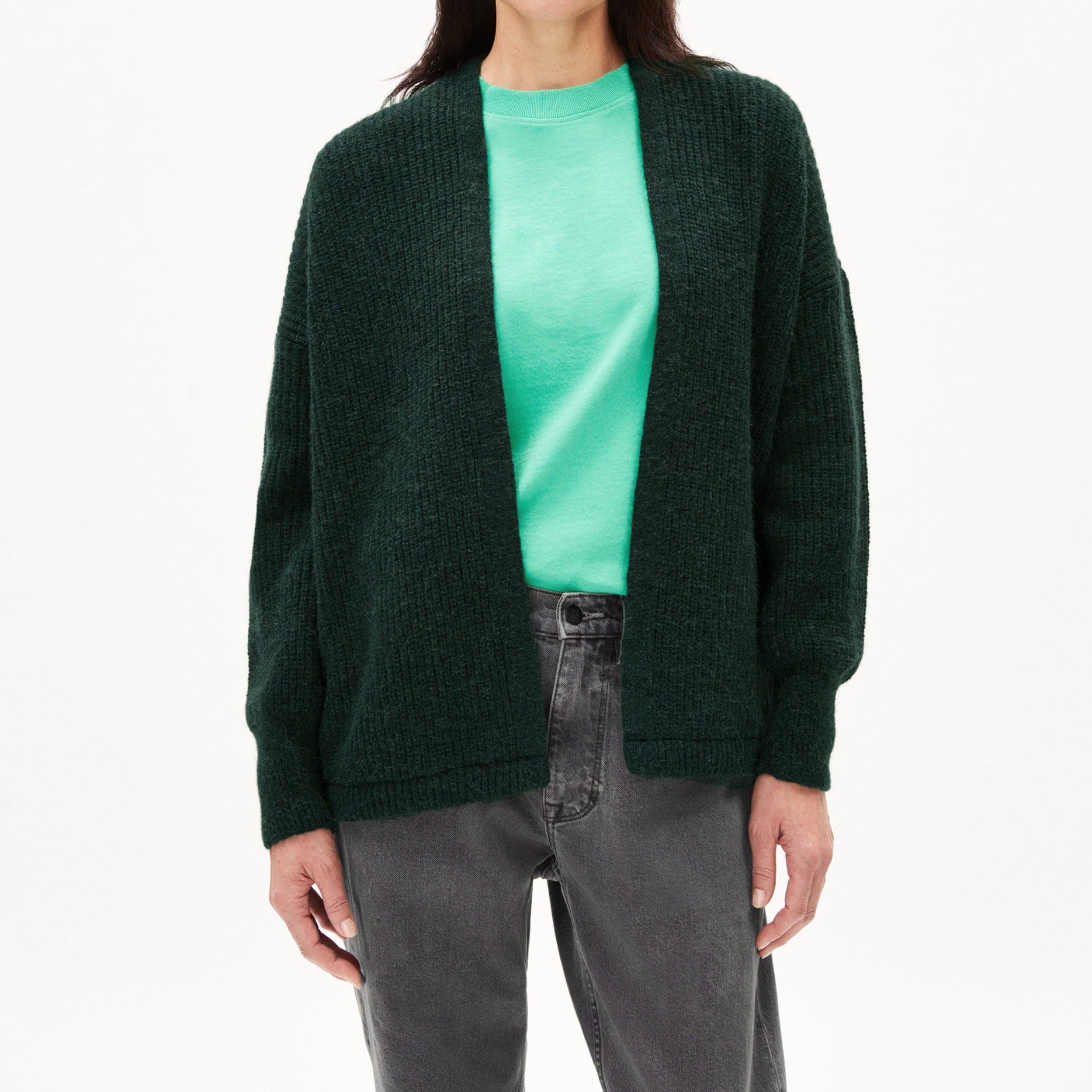 ARMEDANGELS Strick Cardigan Loose Fit "VILANAA" - dark scarab