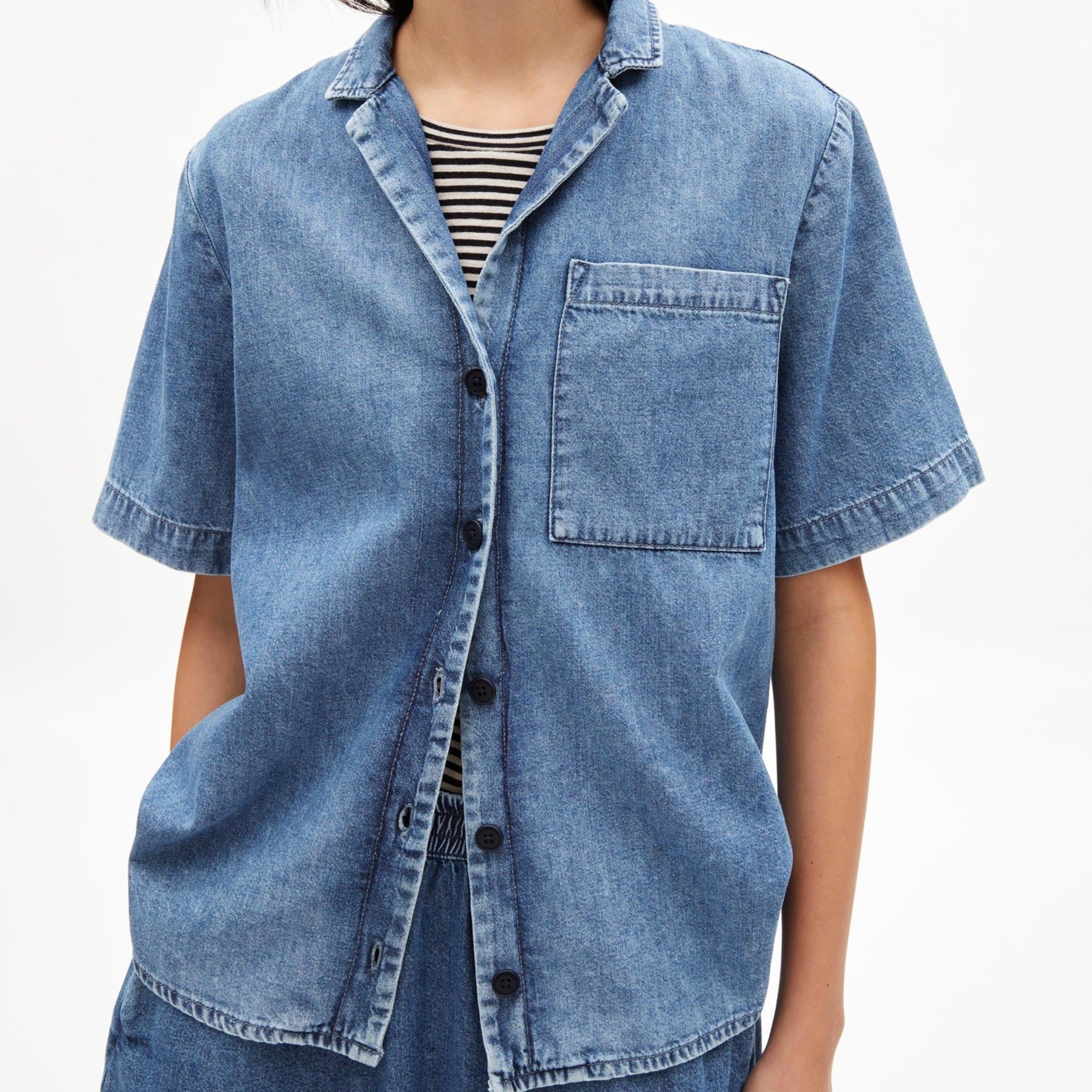 ARMEDANGELS Bluse "CAMELIAA DENIM" - slate blue