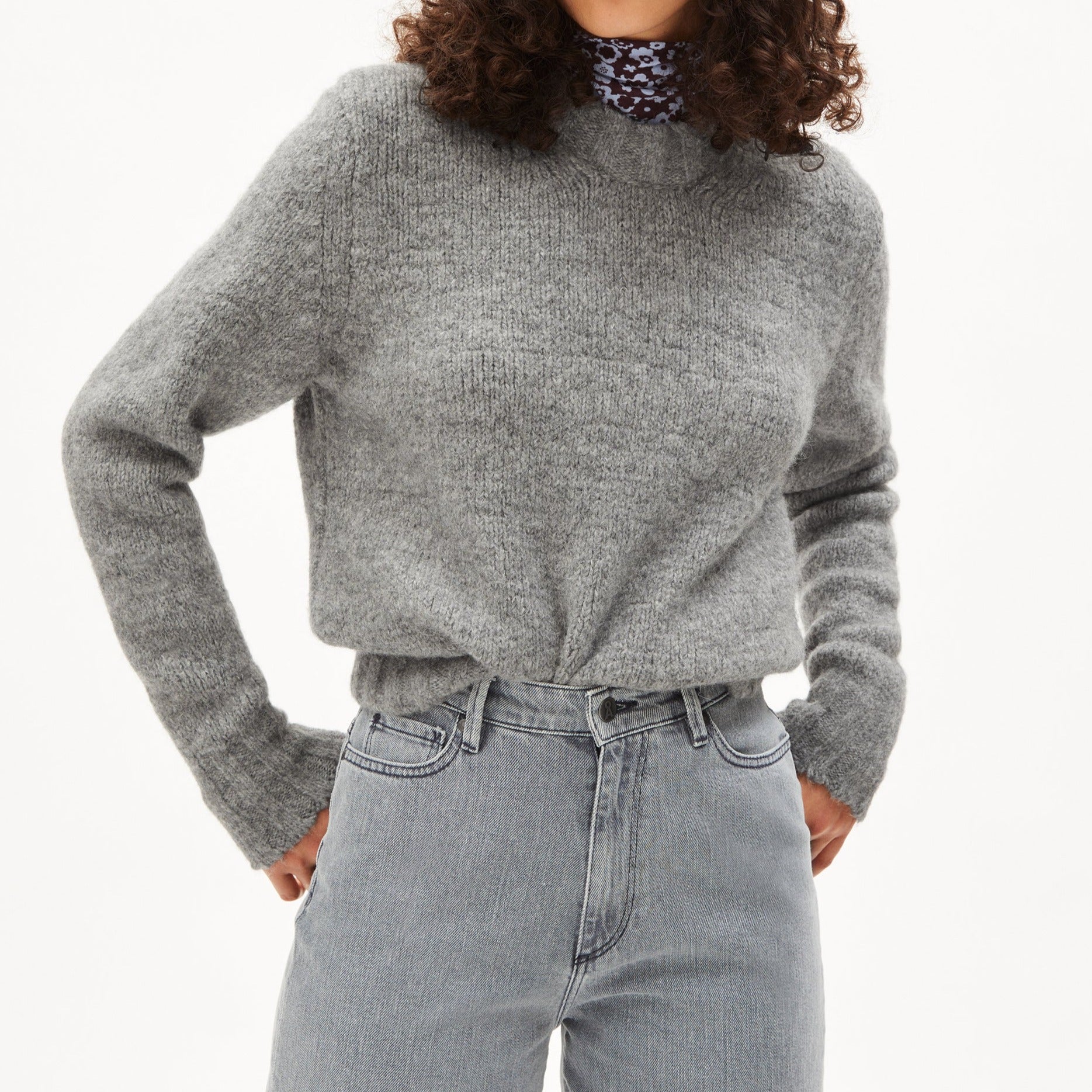 ARMEDANGELS Strick Pullover Loose Fit "MAYLAA PREMIUM" - frozen mid grey melange