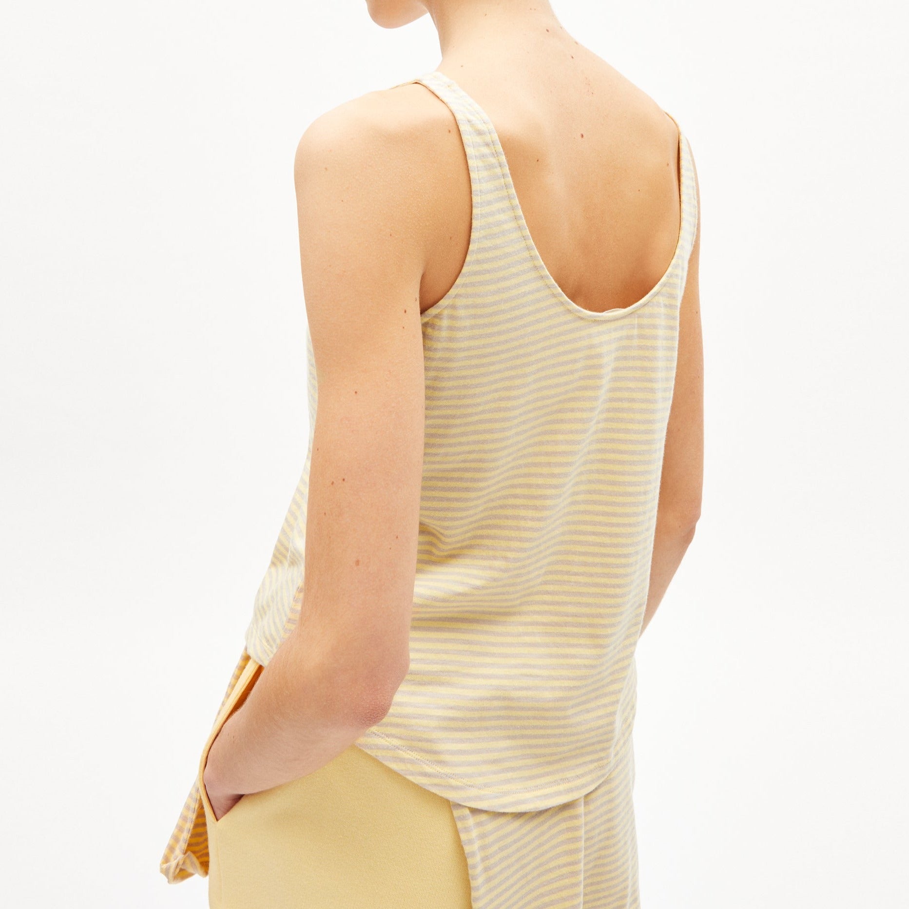 ARMEDANGELS Top "AARIANA LOVELY STRIPES" - straw-light desert