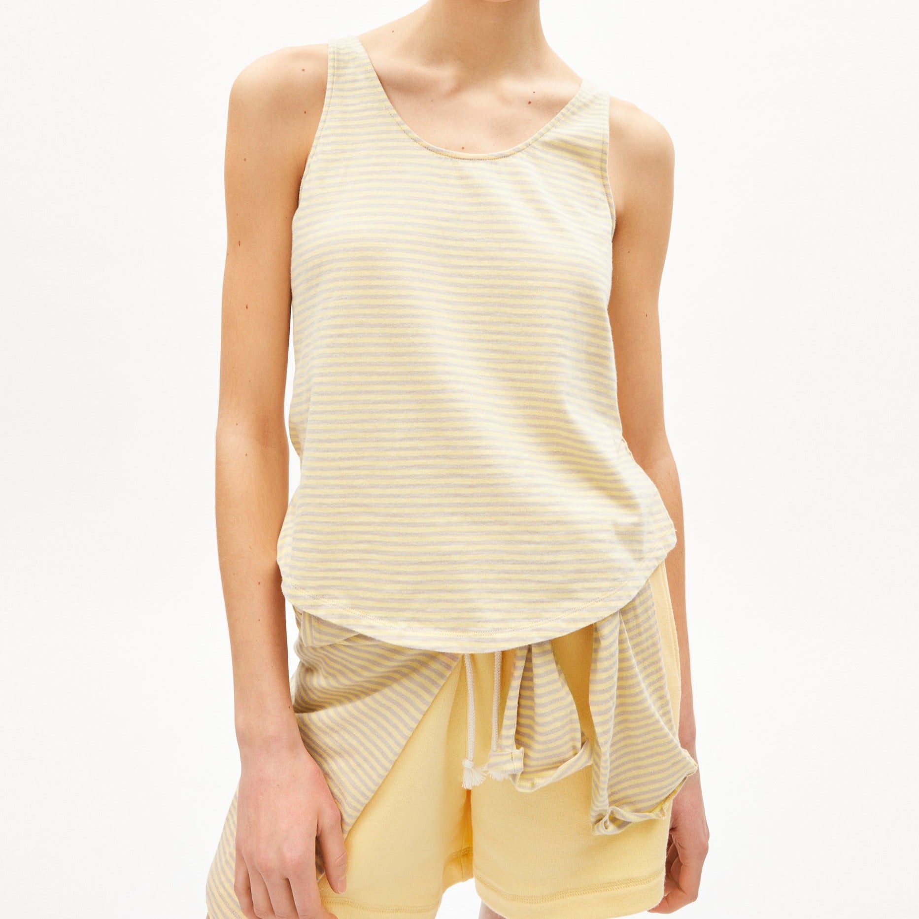 ARMEDANGELS Top "AARIANA LOVELY STRIPES" - straw-light desert