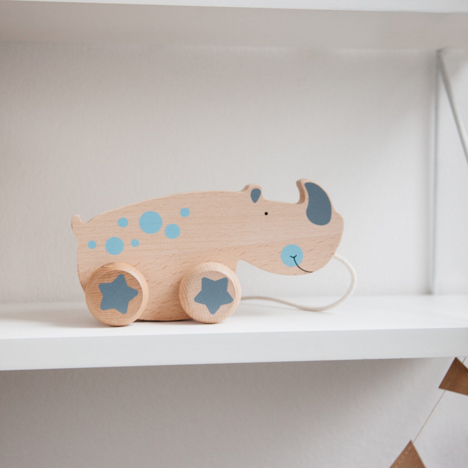 Kindsgut Holz-Ziehtier "Nashorn"