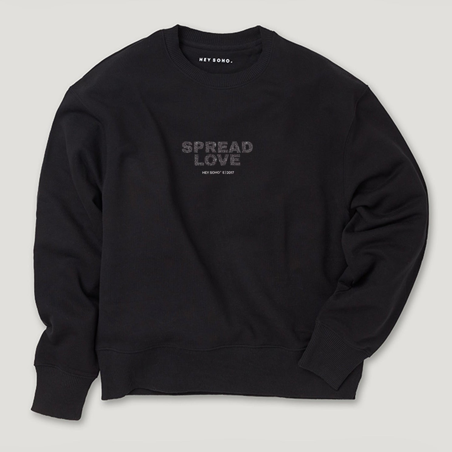 hey soho Sweater "Spread Love" Schwarz