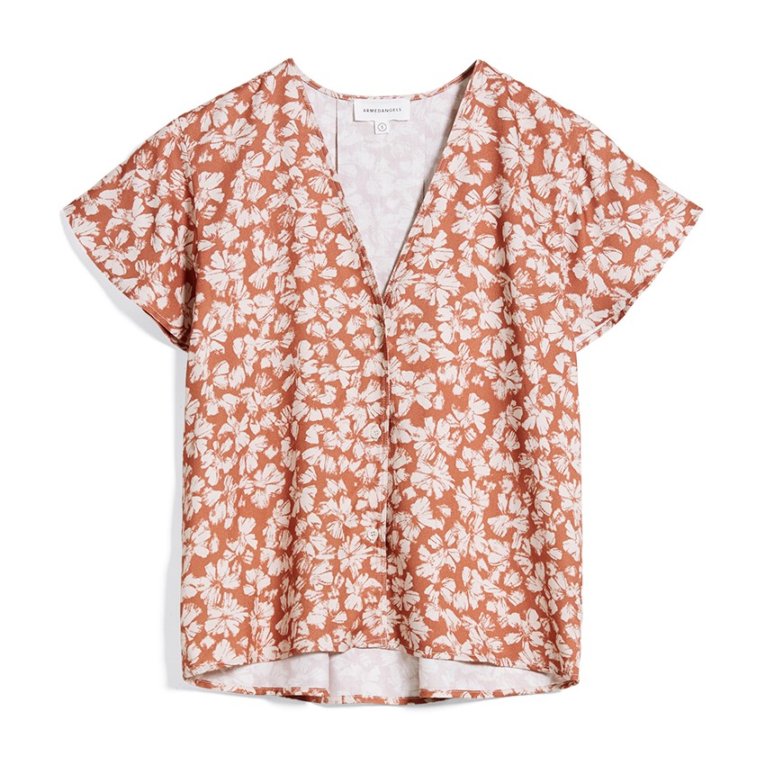 ARMEDANGELS Damen Bluse "AANVI STRAW FLOWER" Oatmilk