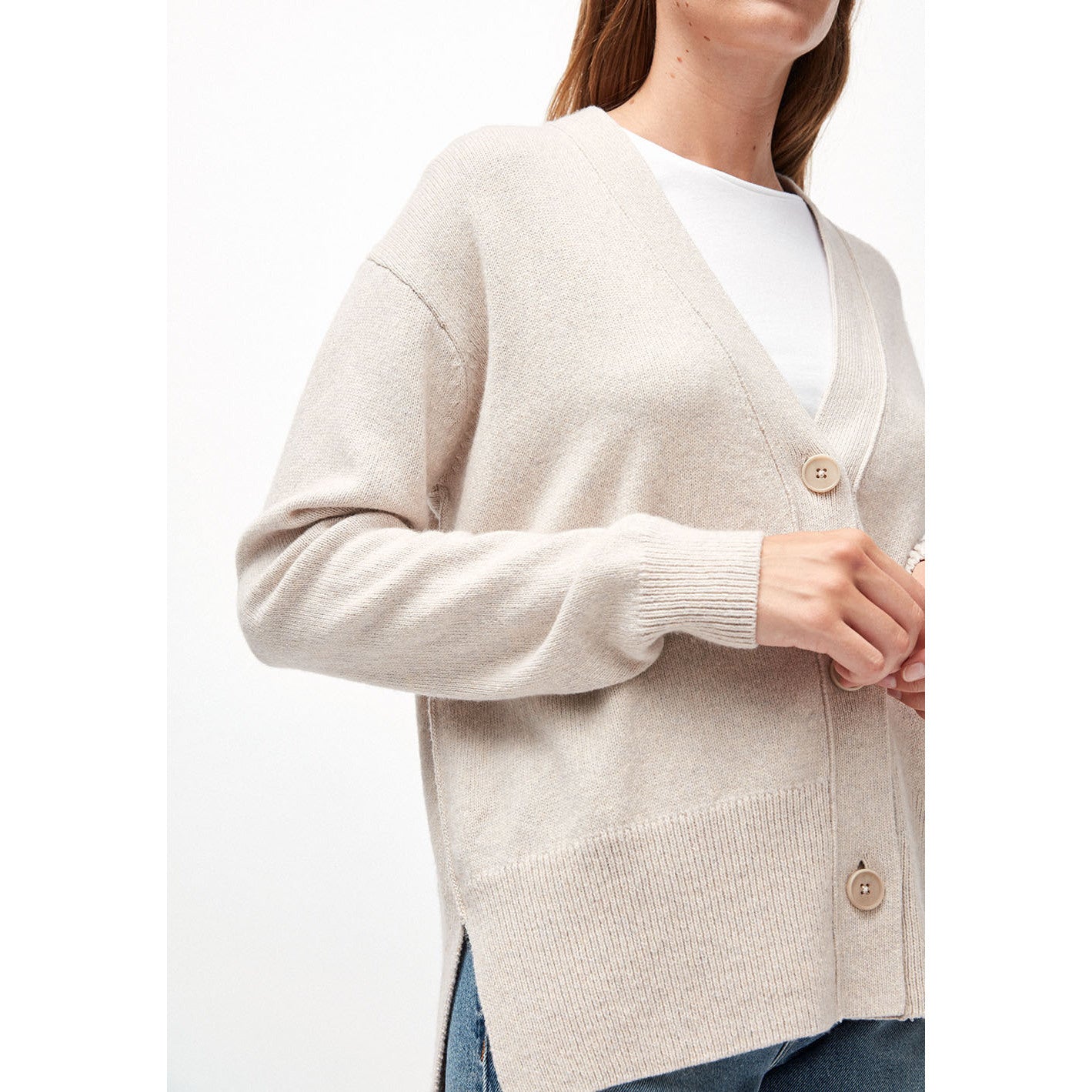 ARMEDANGELS Strickjacke OLENKAA ecru melange (2)