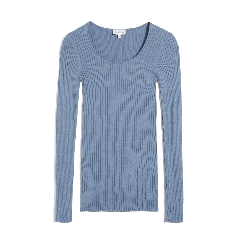 ARMEDANGELS Strickpullover "ALAANI CREWNECK" Foggy Blue