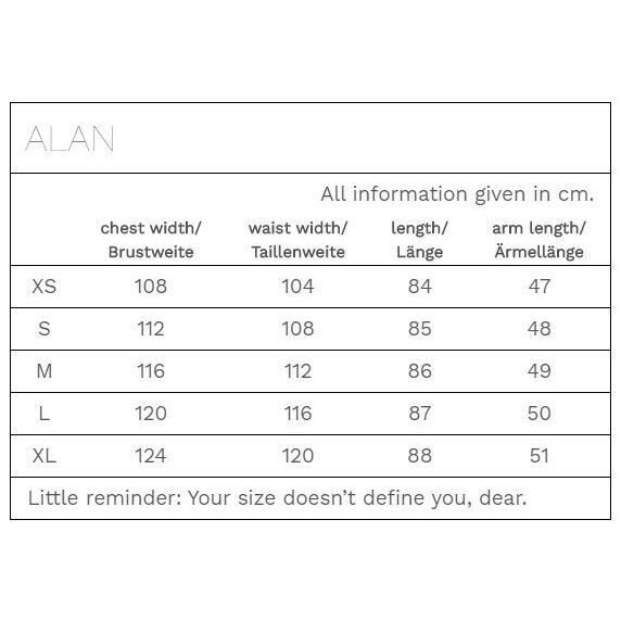 Alan Größentabelle