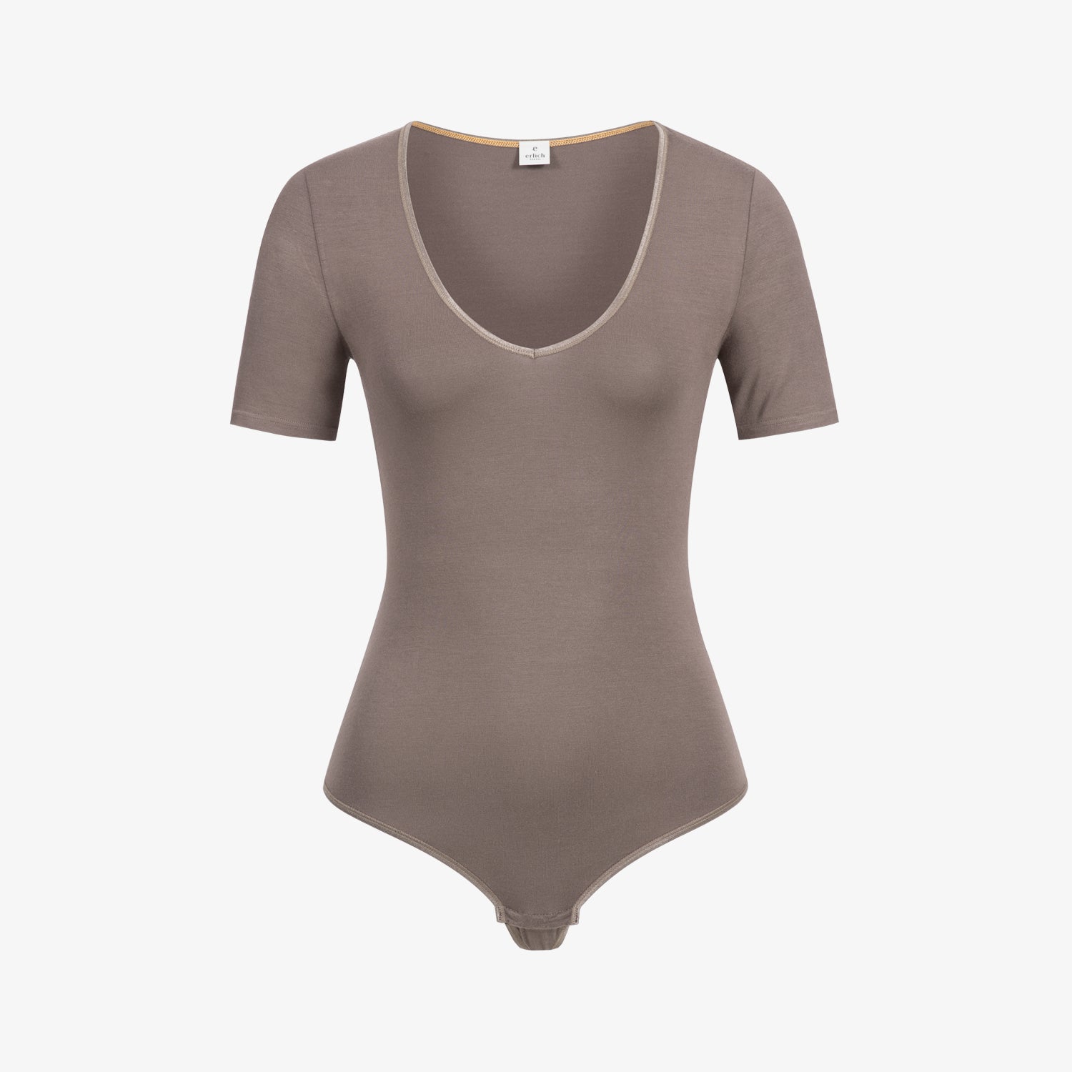 erlich textil Stringbody halbarm "Alma" Mokka
