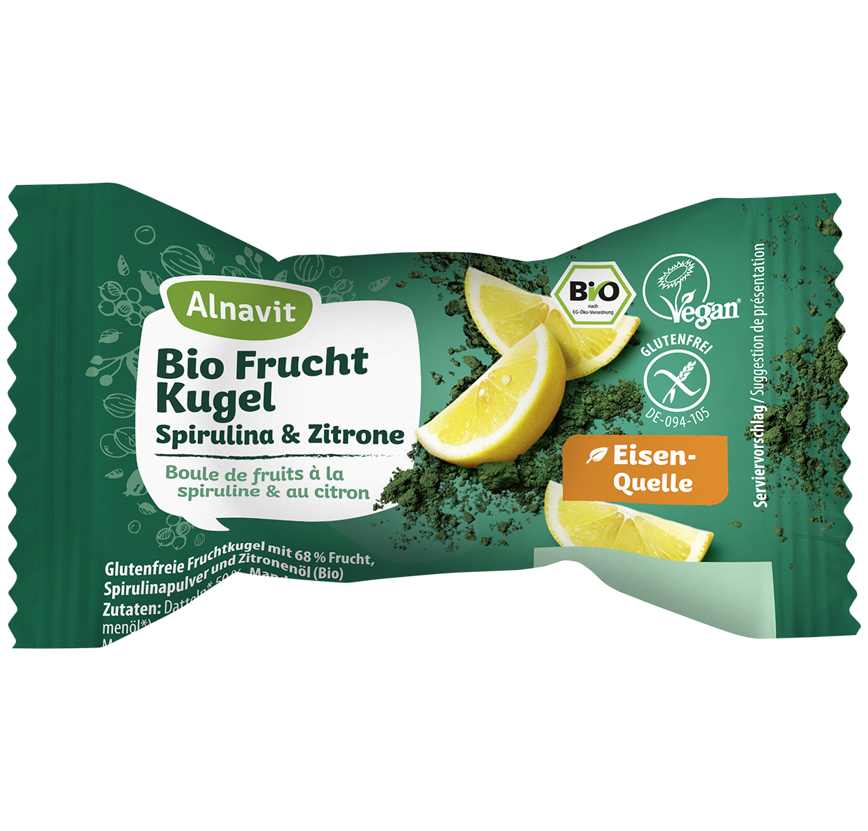 Alnavit-Bio-Frucht-Kugel-Spirulina-Zitrone