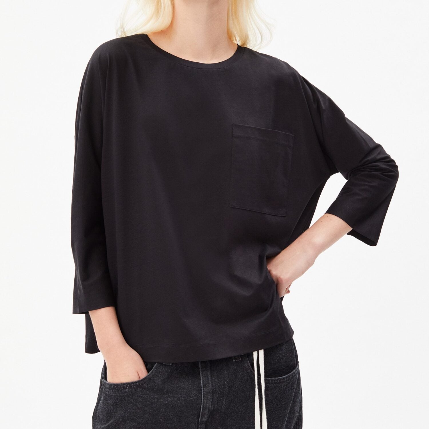 ARMEDANGELS Damen Langarmshirt "JULIKAA MERCERIZED" - black