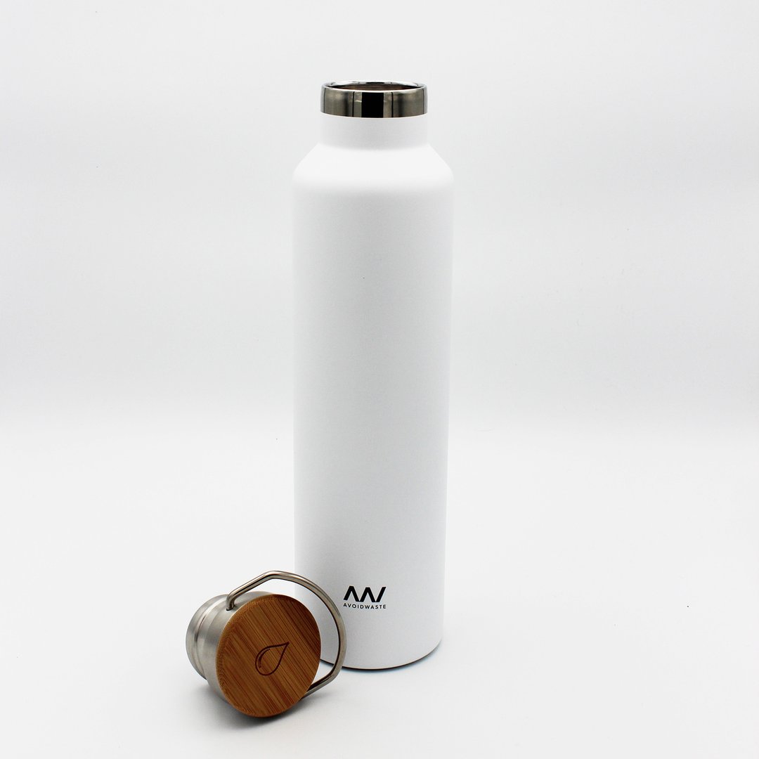 Avoidwaste 0,8l Isolierflasche aus Edelstahl - Dritte Wahl Weiß