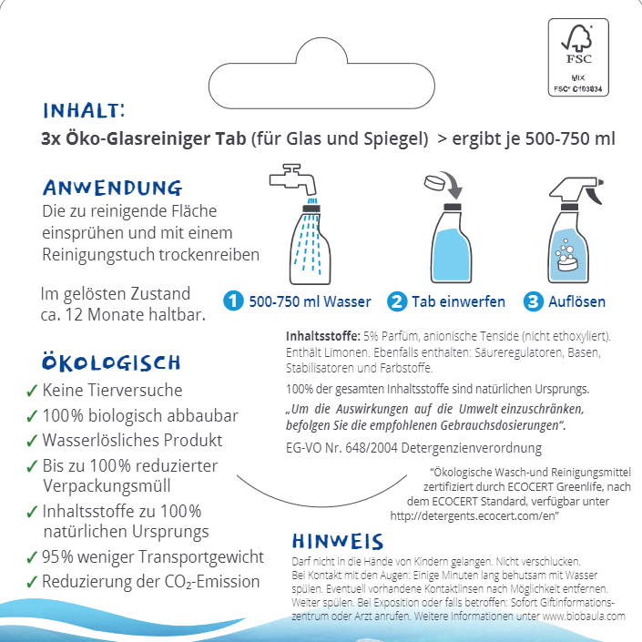 BIOBAULA Öko Glas-Reiniger Tabs (2)