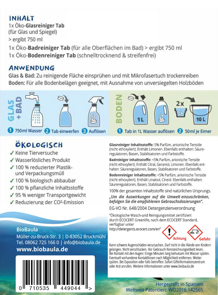 BIOBAULA Öko Reiniger Tabs Starter-Set - Dritte Wahl