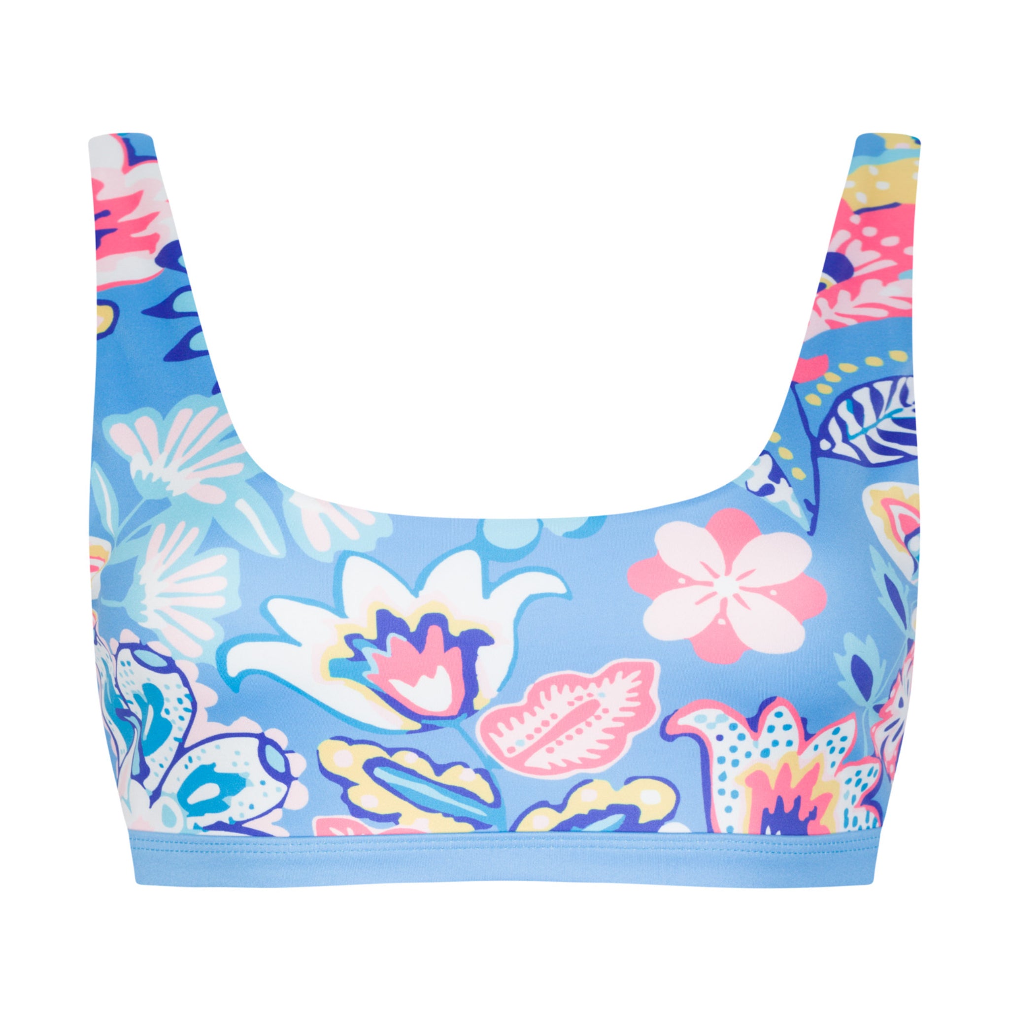 boochen wendbares Bikini-Top "Caparica" Summer Floral Skyeblue