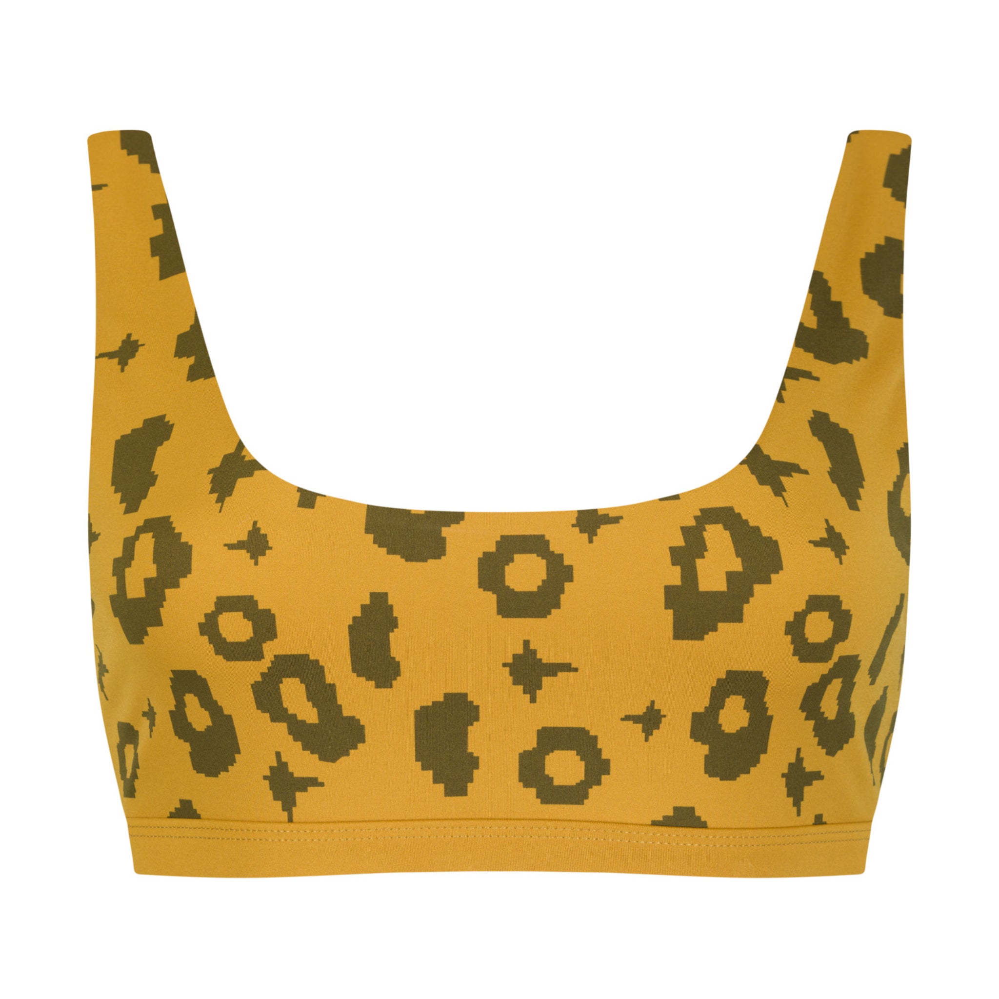 boochen wendbares Bikini-Top "Caparica" Yellow Leopard Honey Mustard