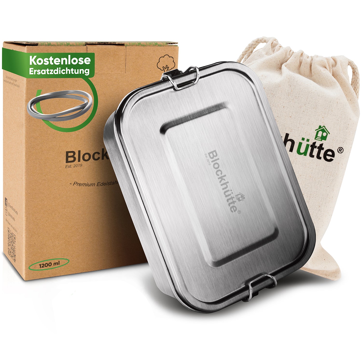Blockhütte Premium Edelstahl Brotdose