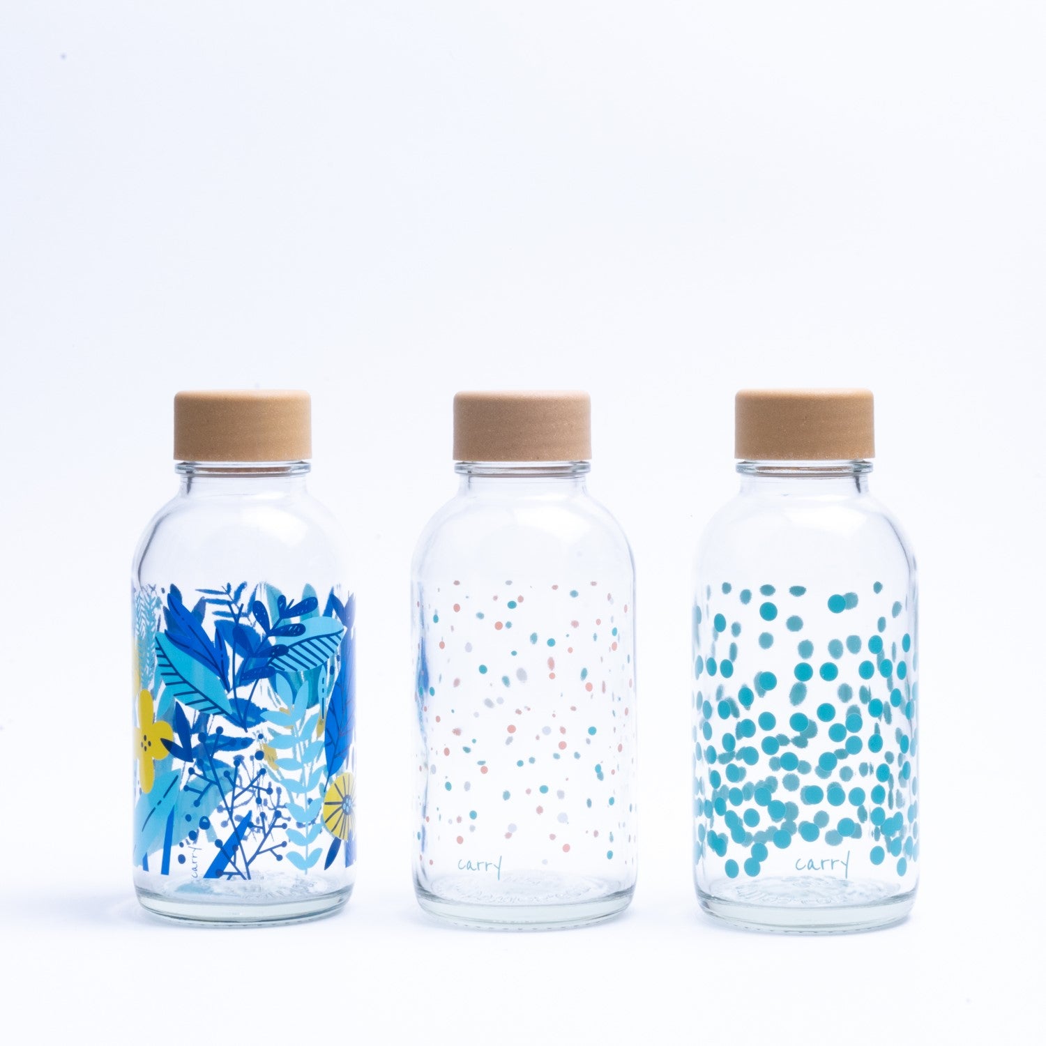 CARRY Trinkflasche aus Glas 0,4 l