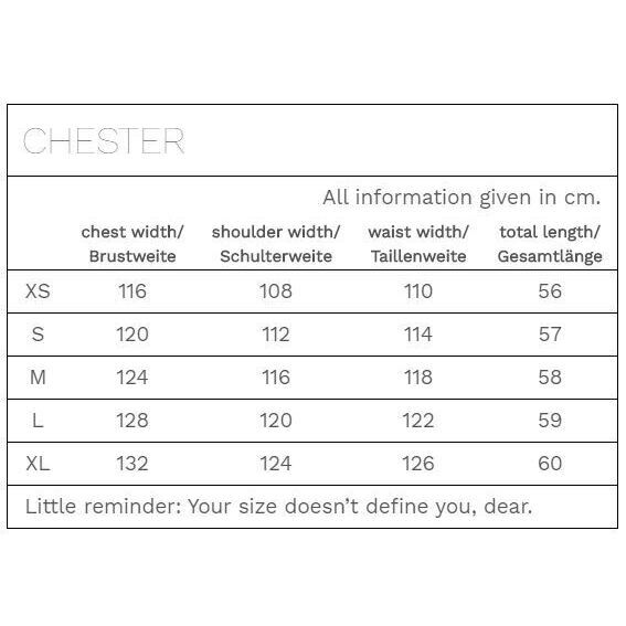 Chester Größentabelle