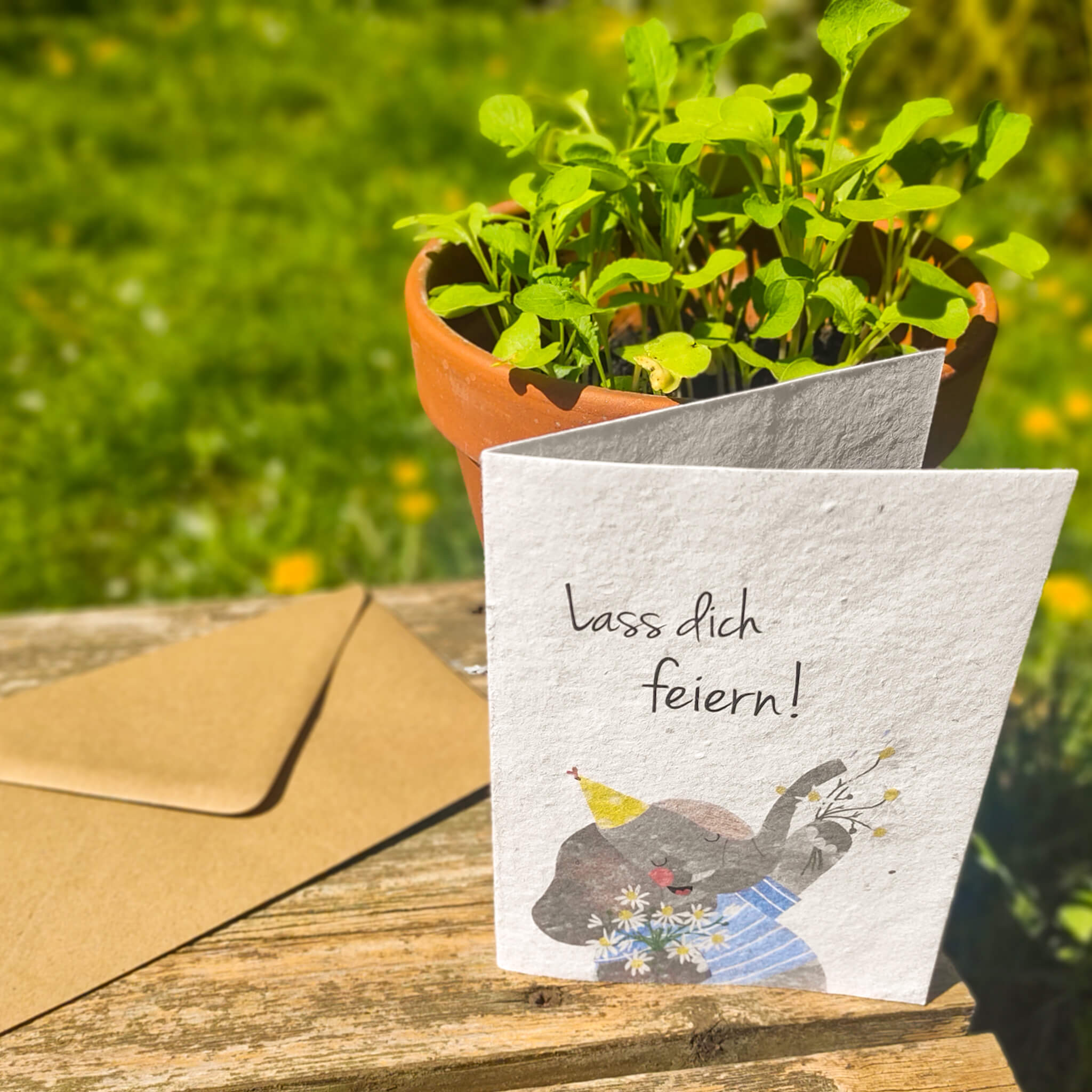 Der Wachsende Kalender Klappkarte "Lass dich feiern"
