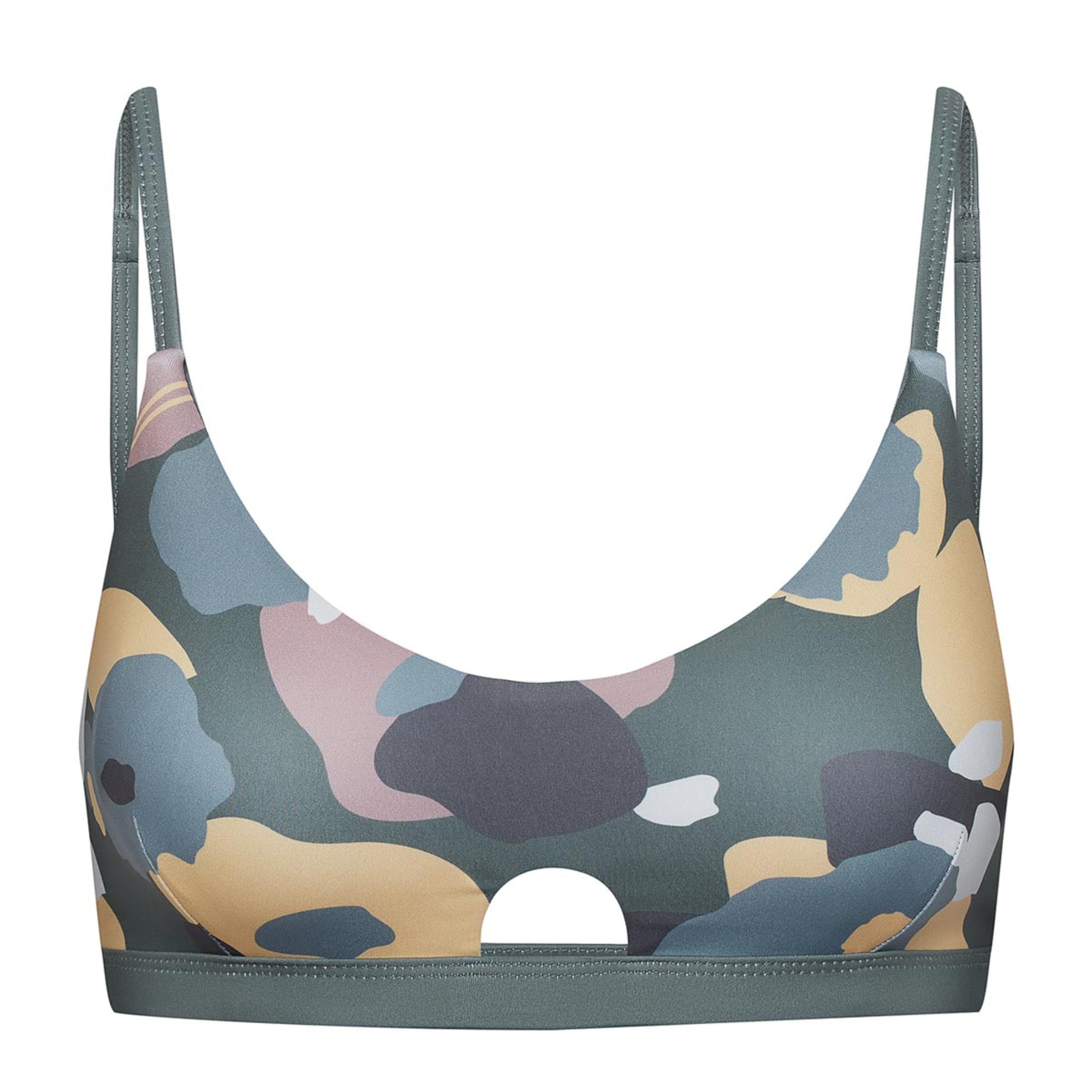 boochen wendbares Bikini-Top "Diani" Green Wildflower Daisy