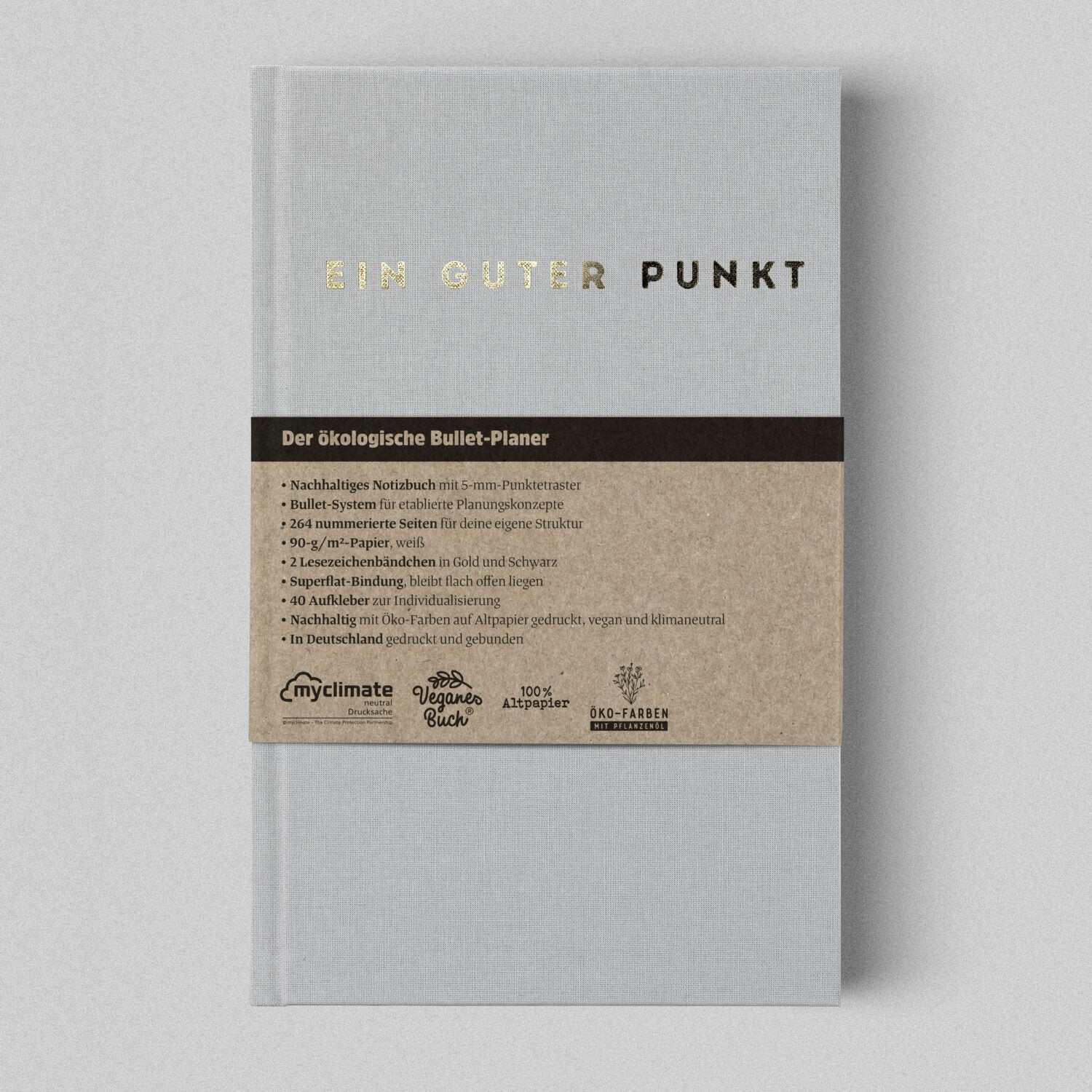 Ein guter Plan "Ein guter Punkt" Grau 14.4 x 22.5 x 2 cm