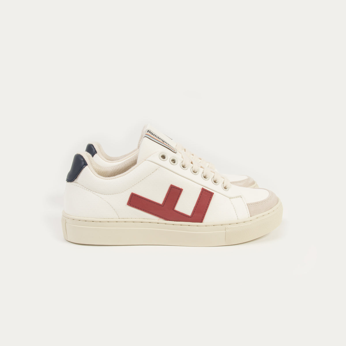 Flamingo's Life Unisex Sneaker "Classic 70's kicks" White-Navy-Red-Grey 42
