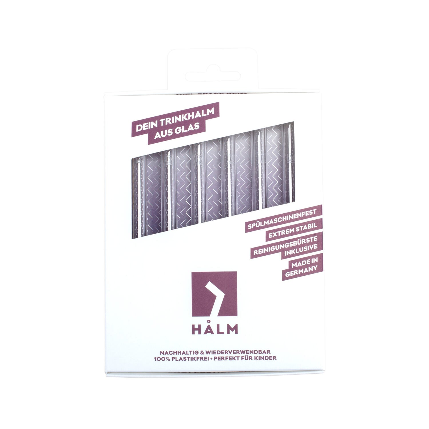 HALM 6er Glasstrohhalm-Set 15cm gerade