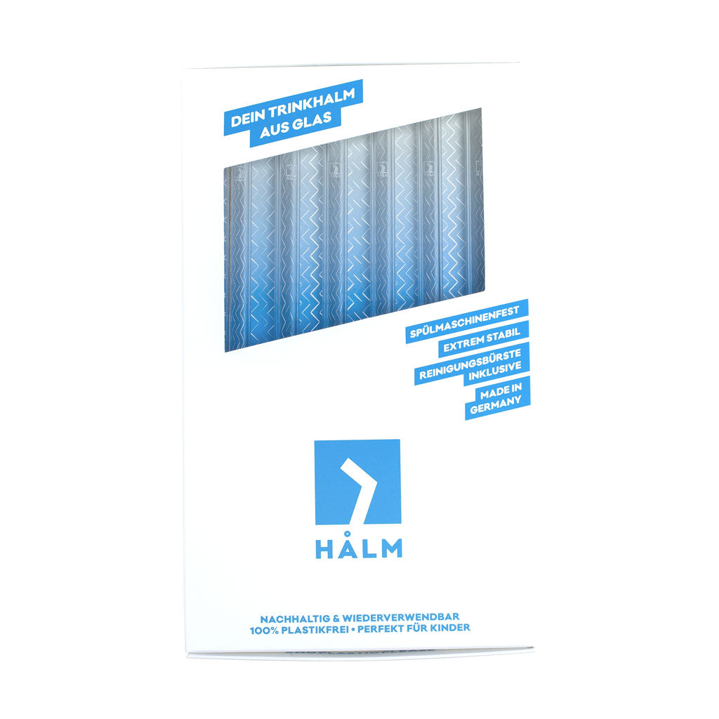 HALM 6er Glasstrohhalm-Set 20cm gerade
