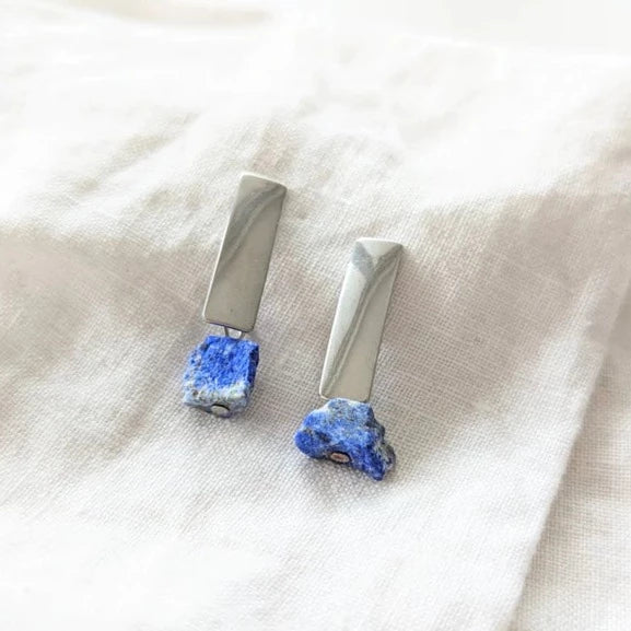 Heavin Ohrstecker Naturstein "Lapislazuli" Silber
