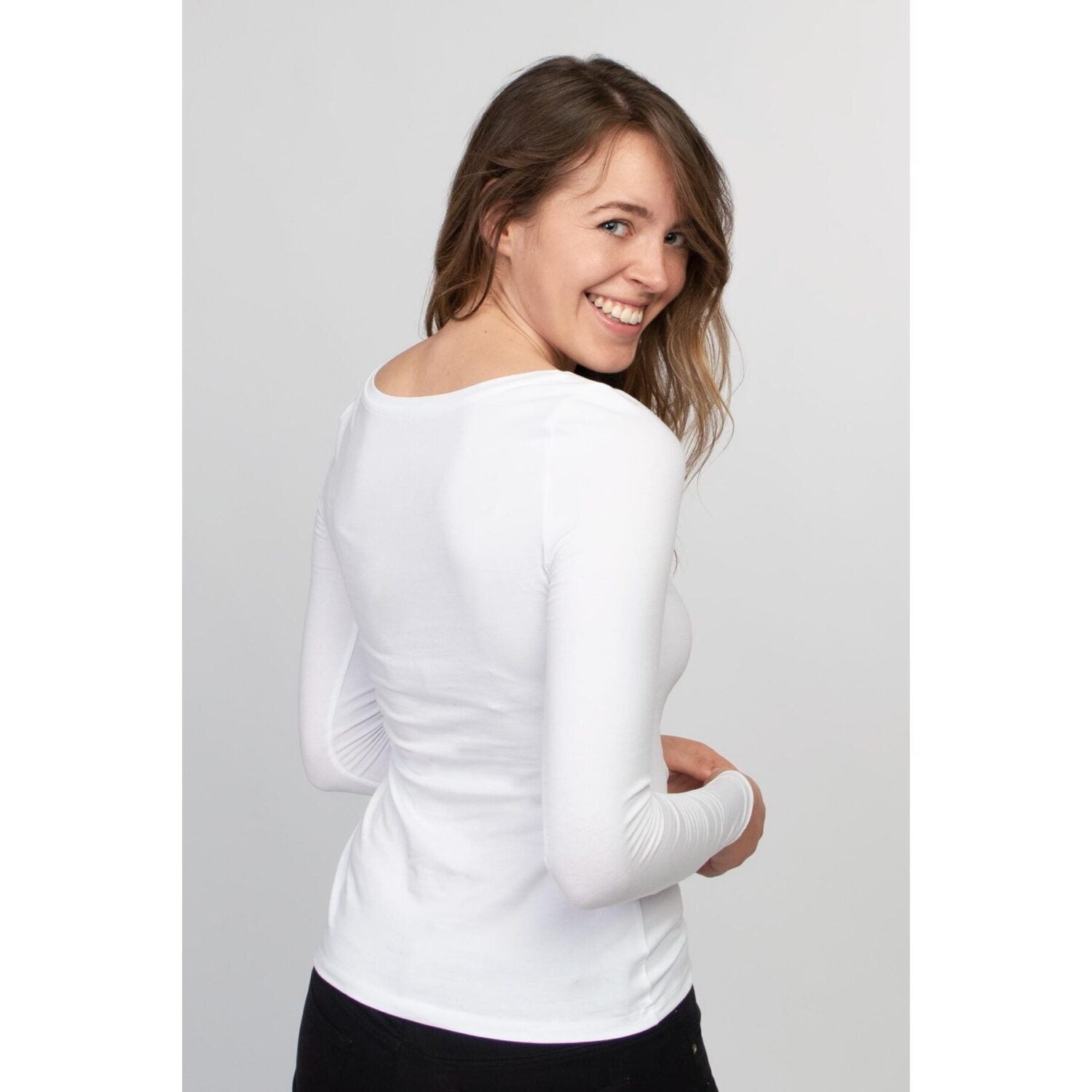 Honest Basics Women Langarmshirt weiß (2)