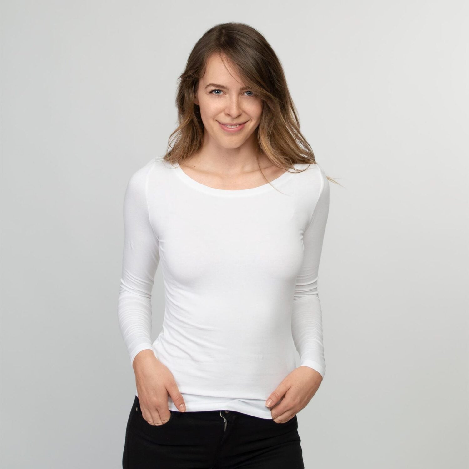 Honest Basics Women Langarmshirt weiß