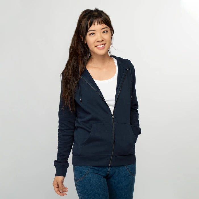 Honest Basics Women Zip-Hoodie navy