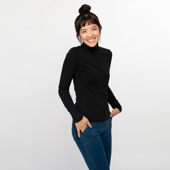Honest Basics Women Rollkragen-Pullover Schwarz