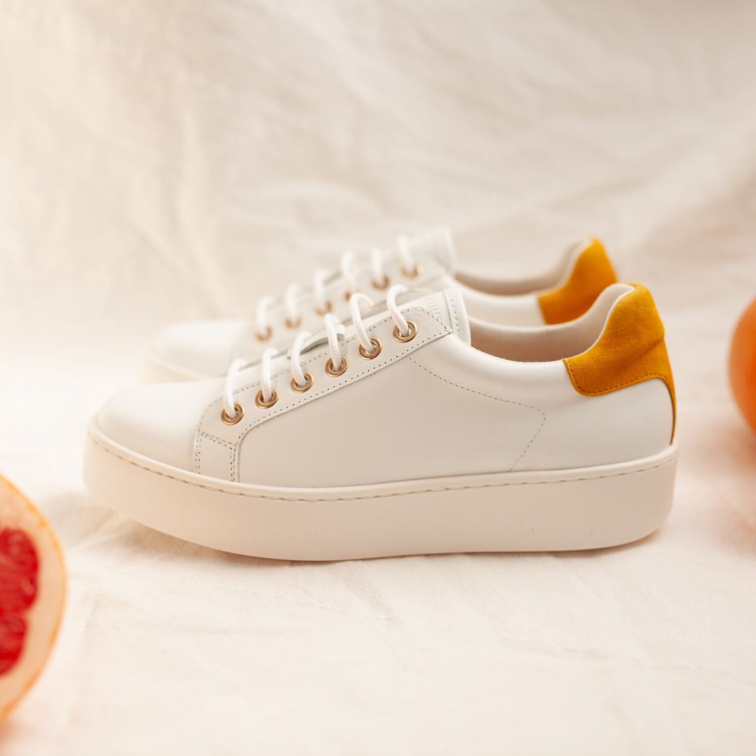 Jutelaune Tennis Sneakers White Yellow