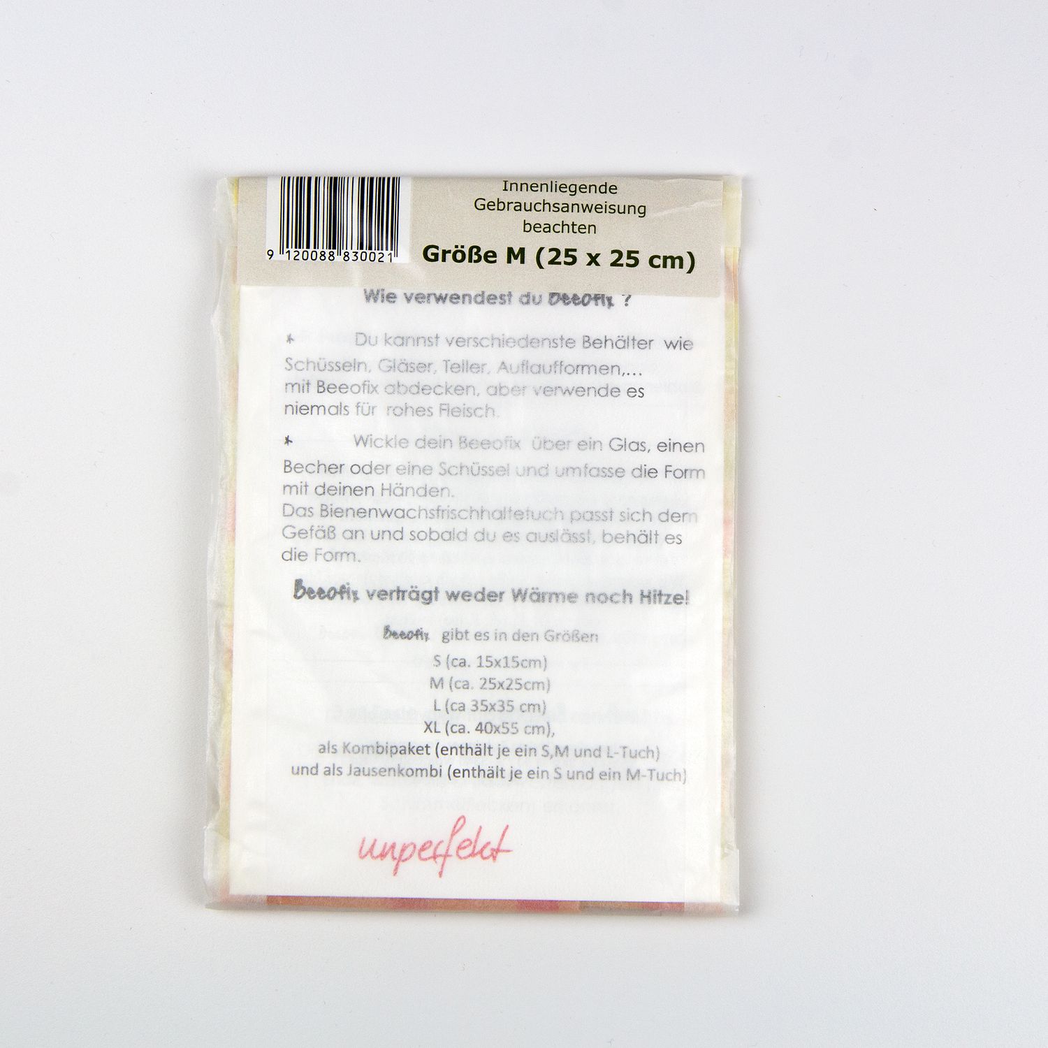 Beeofix Bienenwachstücher Set mittel 3xM