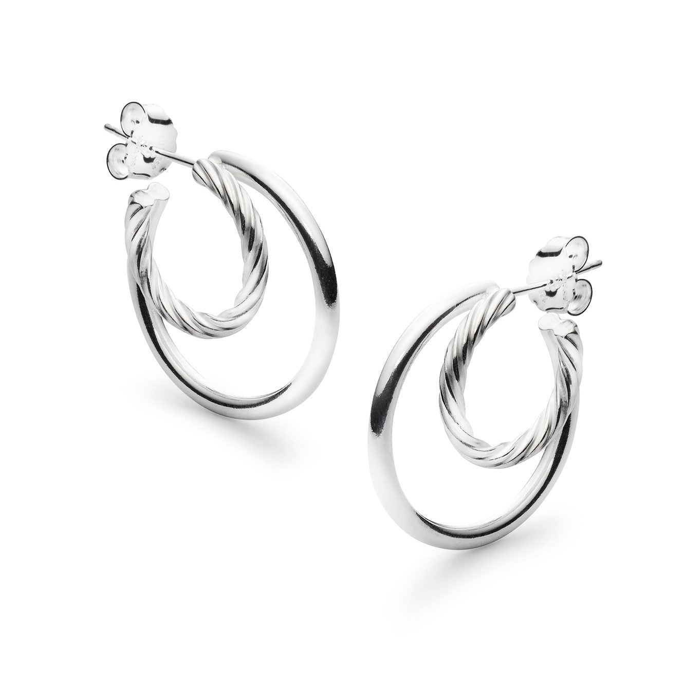 Jukserei Ohrringe "Ines Hoops" Silber