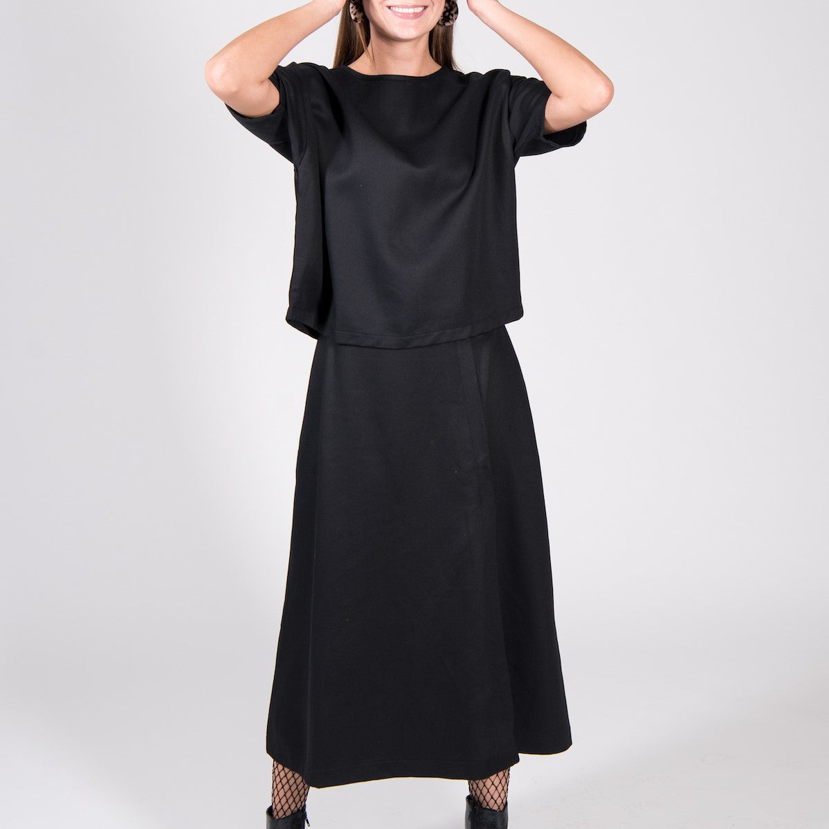 JAN N JUNE Boxy Shirt Chester Twill black (2)