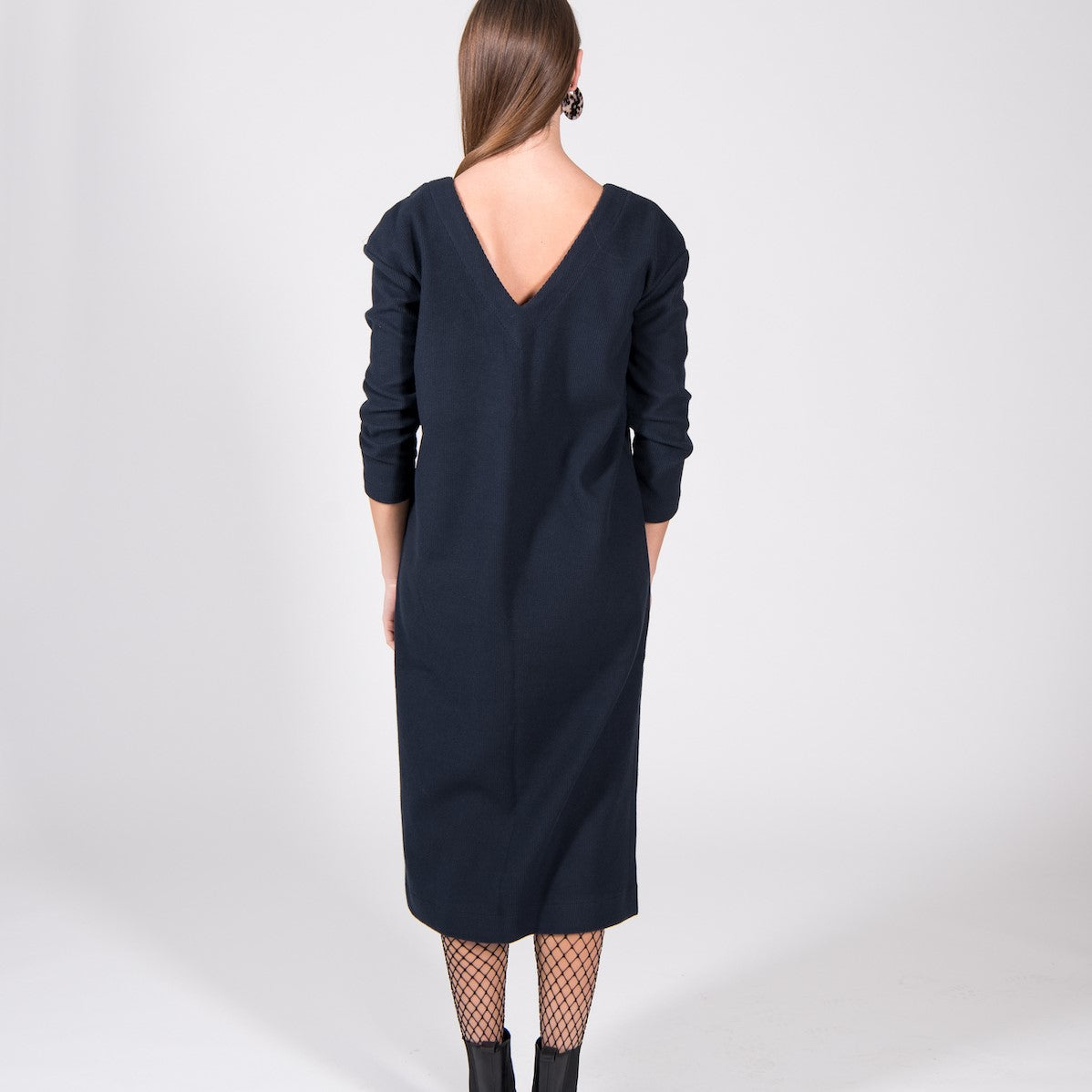 JAN N JUNE Dress Luton Corduroy Sweat midnight (3)