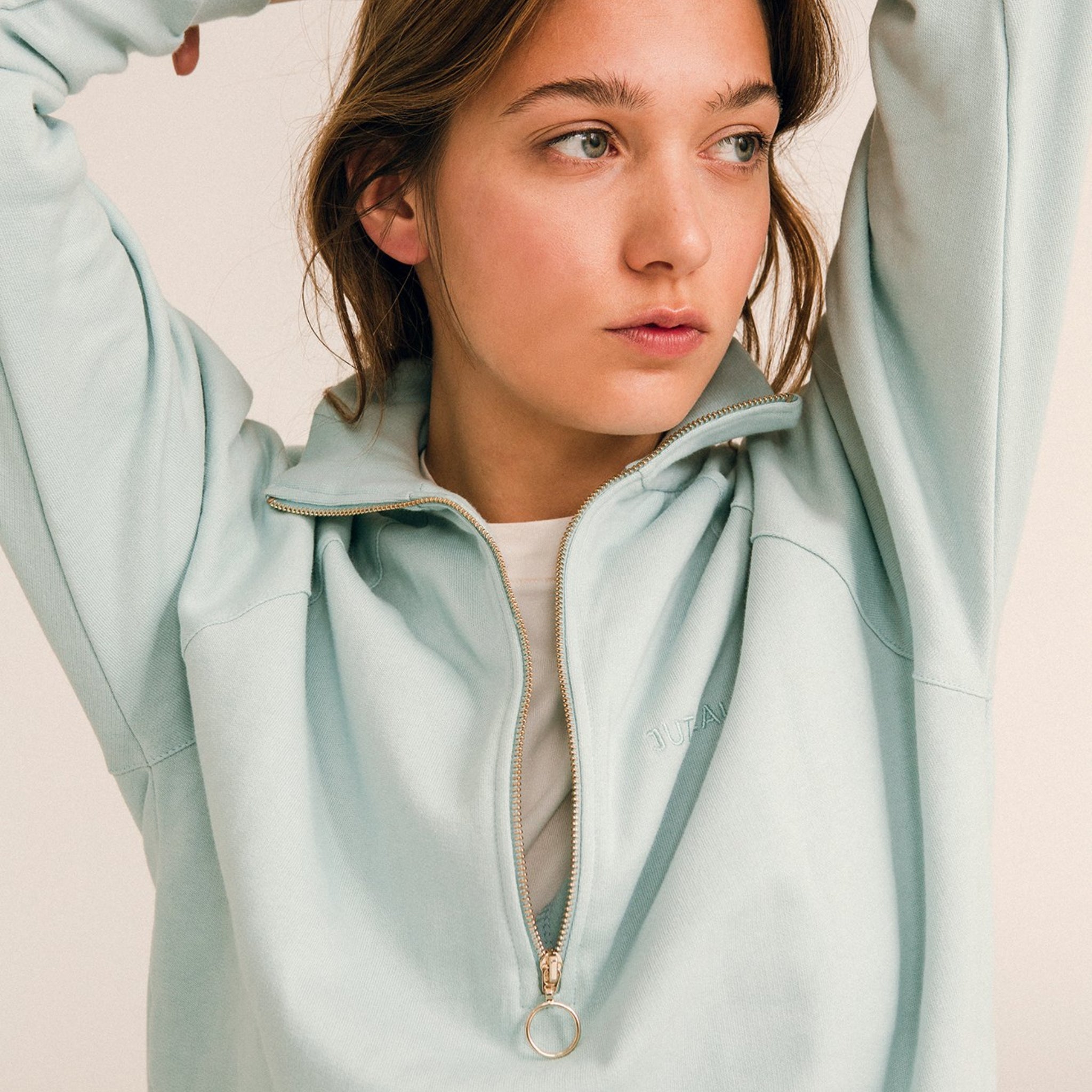 Jutelaune Zip Sweatshirt Baby Blue