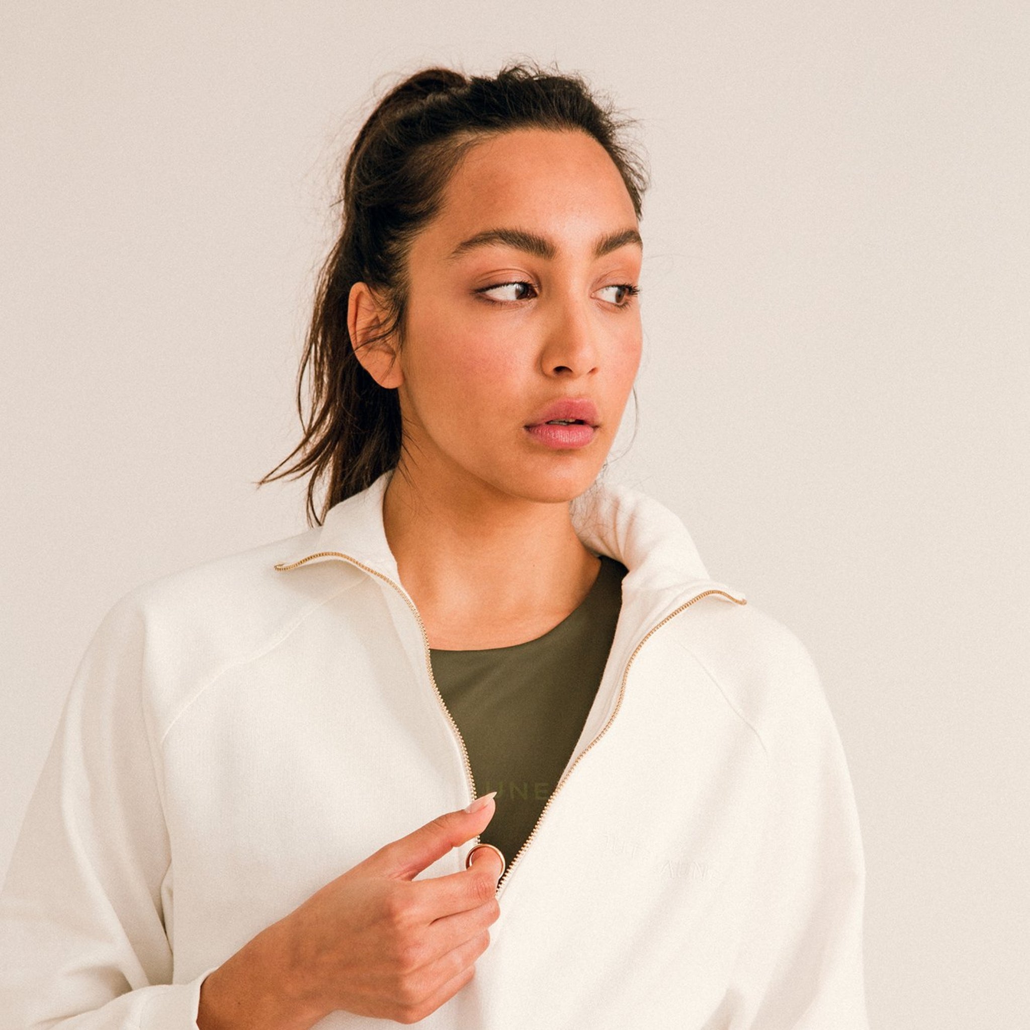 Jutelaune Zip Sweatshirt Ivory