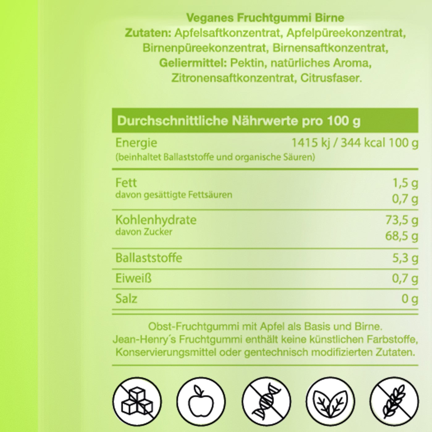 Jean Henry's Organic Treats Fruchtgummi Birne (3)