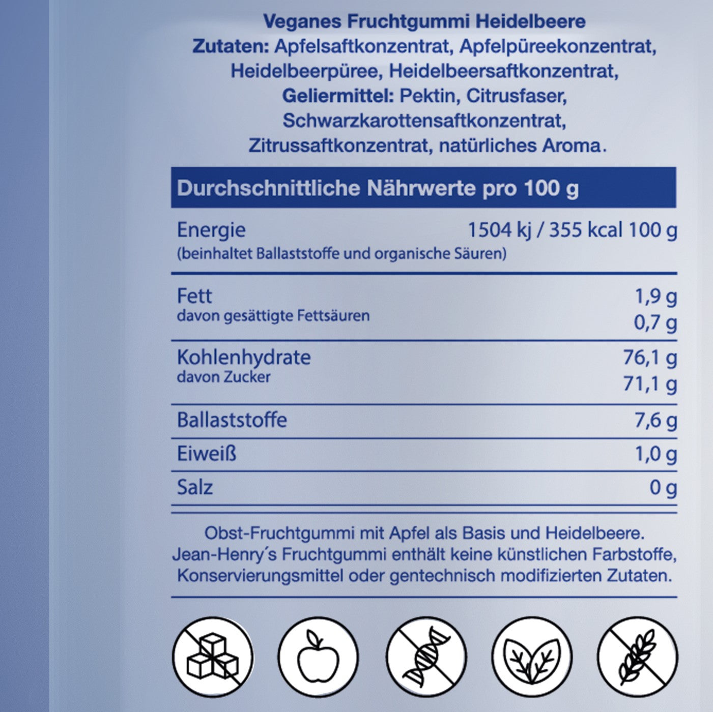 Jean Henry's Organic Treats Fruchtgummi Heidelbeere (3)