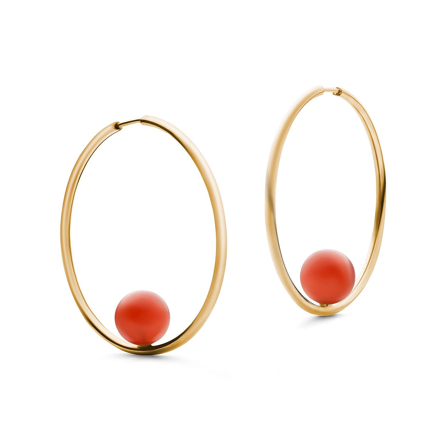 Jukserei Ohrringe "Alba Stone Hoops" gold Gold Rot
